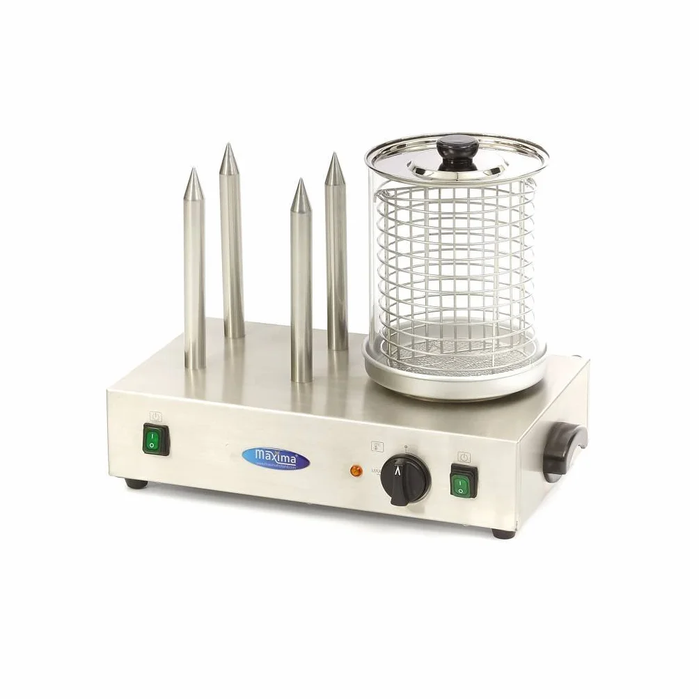 Maxima Macchina per Hot Dog con 4 barre riscaldanti
