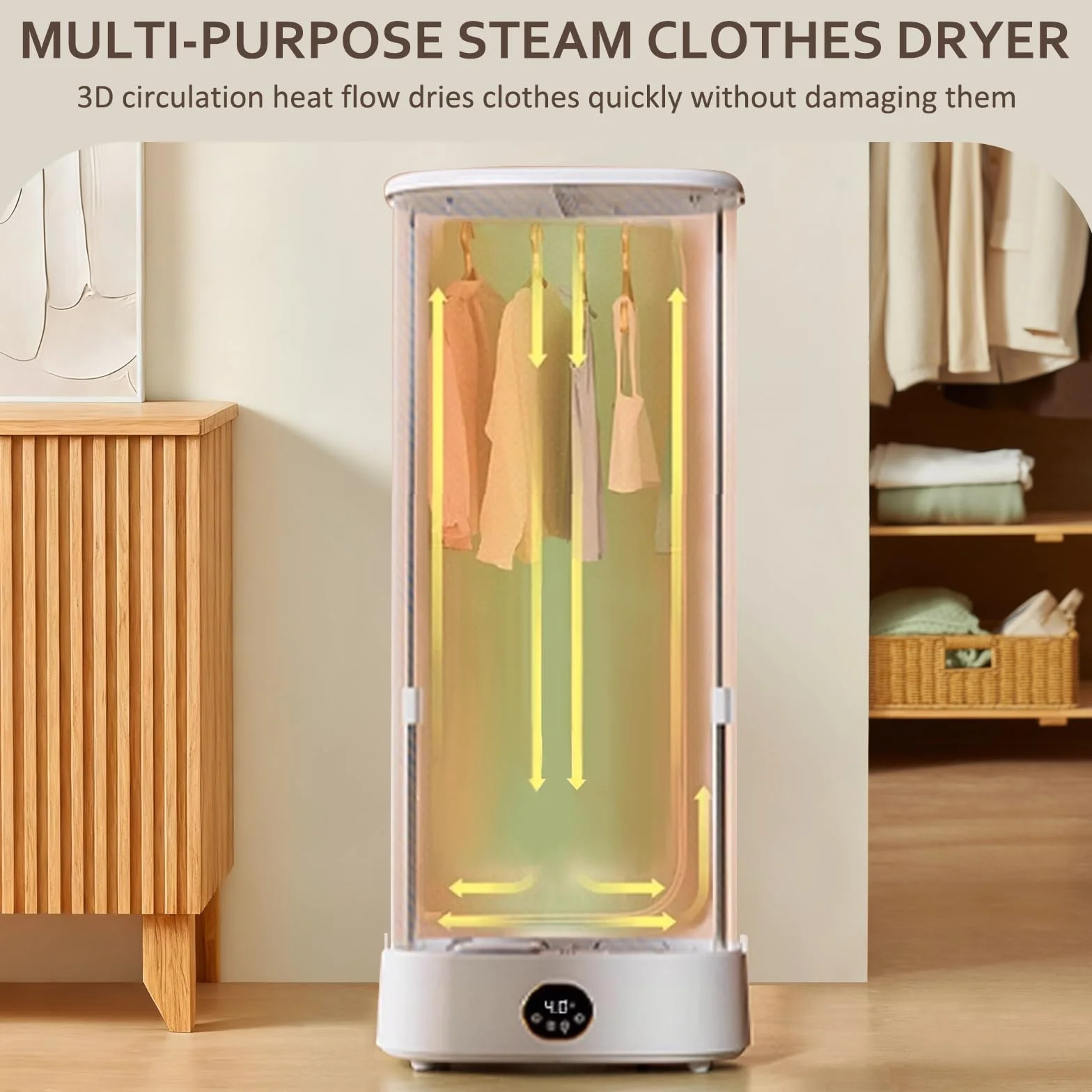Plancha automática para camisas con función de vapor, 1000 W, plancha automática para camisas, blusas, secadora plegable con temporizador inteligente, pantalla táctil