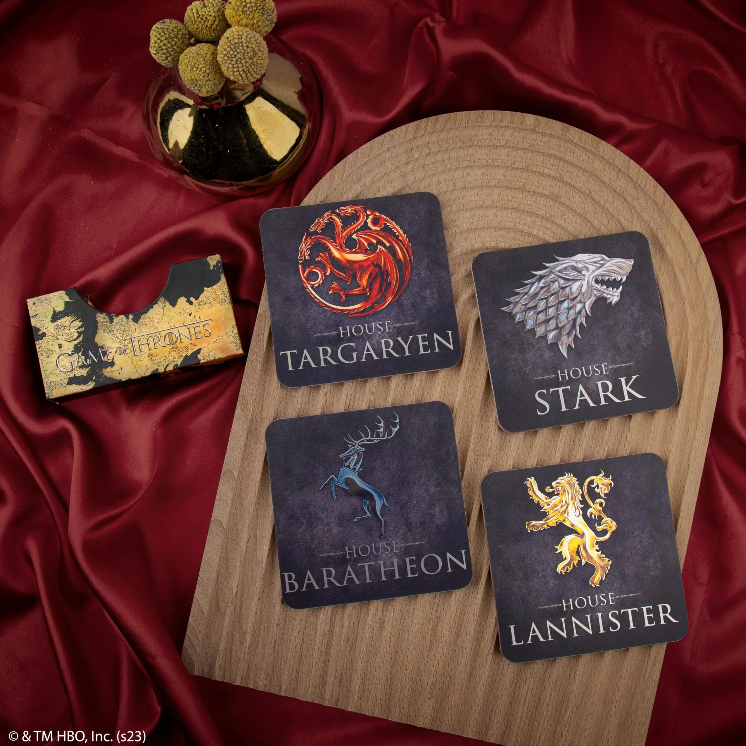 Juego de Tronos posavasos 9,5 cm Stark Targaryen Lannister Baratheon Licencia Oficial