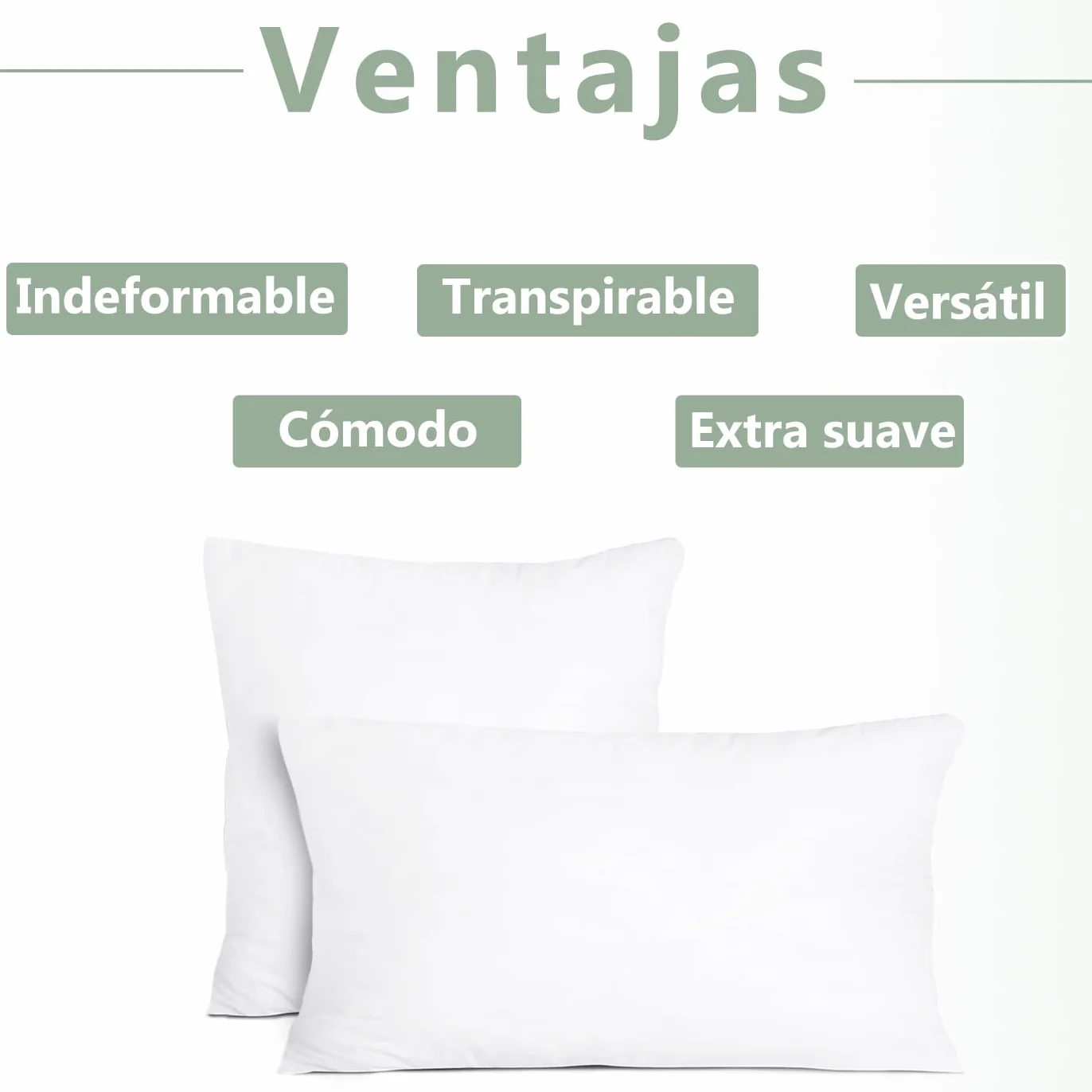 MERCURY TEXTIL Relleno de Cojín Juego de 2/4 Unidades Antialérgico Fibra Hueca Alta Recuperación 50x70 cm