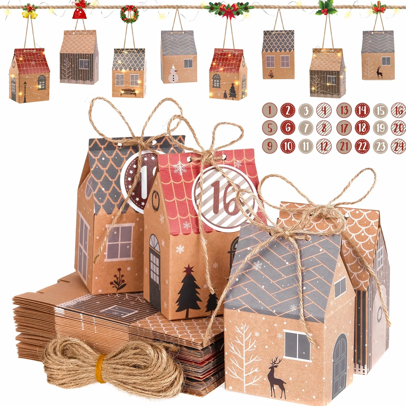 I LOVE MOM Calendario de Adviento para rellenar 24 cajas regalo navideñas DIY
