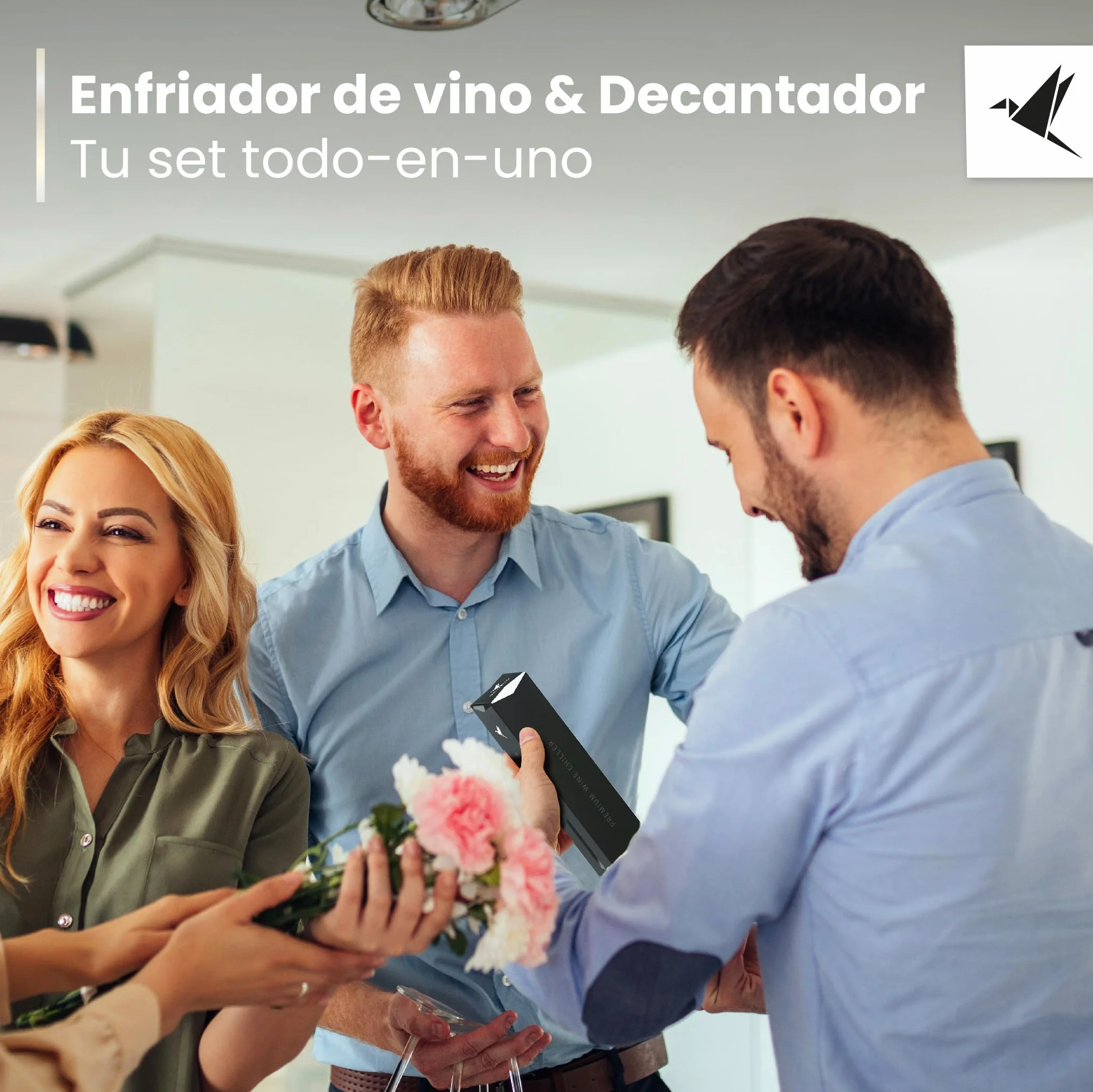 Beyond Enfriador de Botellas de Vino Acero Inoxidable con Vertedor – Varilla Enfriadora Accesorio ideal y Regalo para Amantes del Vino Hombre Mujer | Para Vino Blanco y Tinto (Set con 2 Varillas)