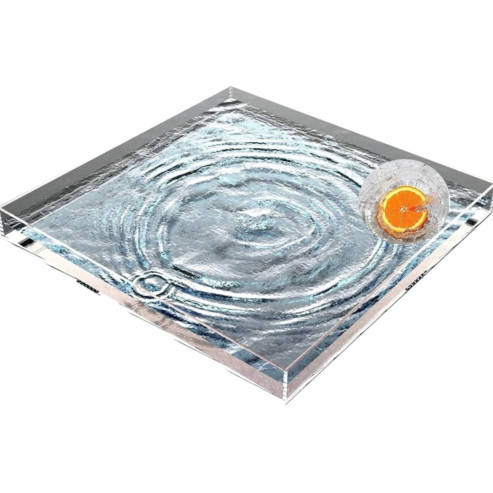 Depósito de agua para fotografía dinámica, Tamaños múltiples de acrílico claro del tanque agua gabinete exhibición la bandeja tiroteo fotografía(25x10cm(9.8x3.9in))