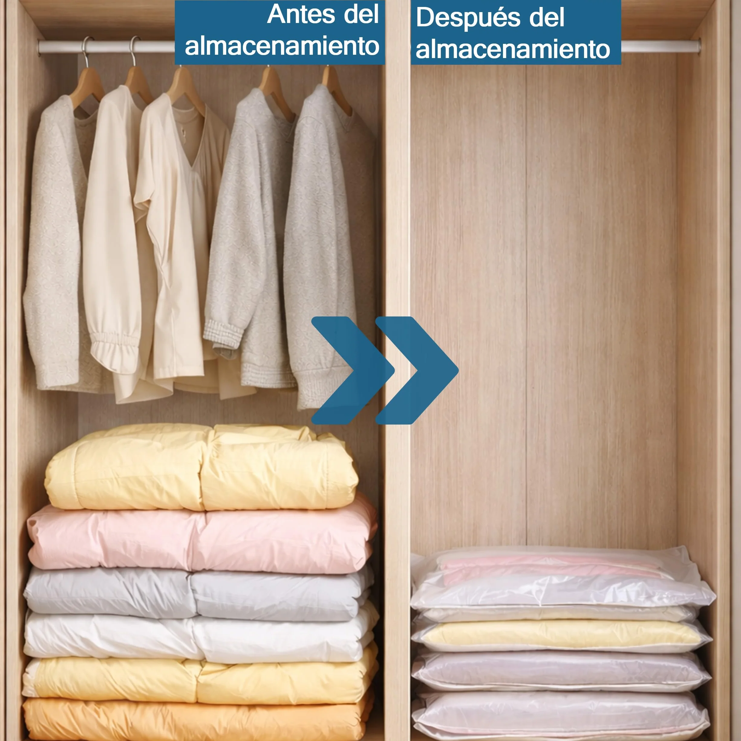 H HANSEL HOME Bolsas de Almacenamiento al Vacío 12 Unidades Reutilizables Resistentes Ahorro Espacio
