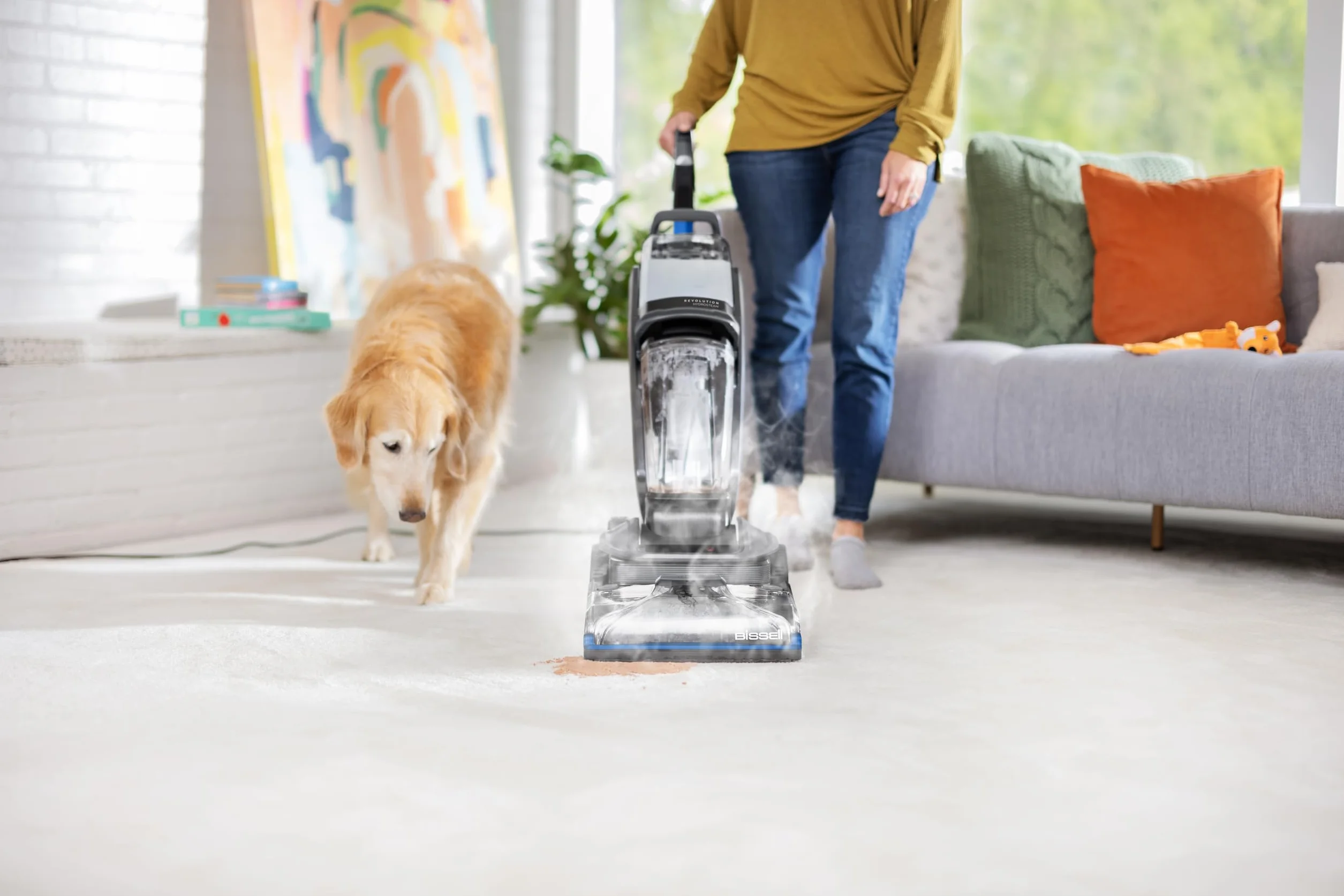 BISSELL Revolution HydroSteam Aspiradora de Agua Tapicería, Lava Aspiradora con Pantalla LED, Maquina Limpiar Tapicerías con Tecnología HydroSteam, Limpiador a Vapor, Potente Motor de 1300W, 3670N