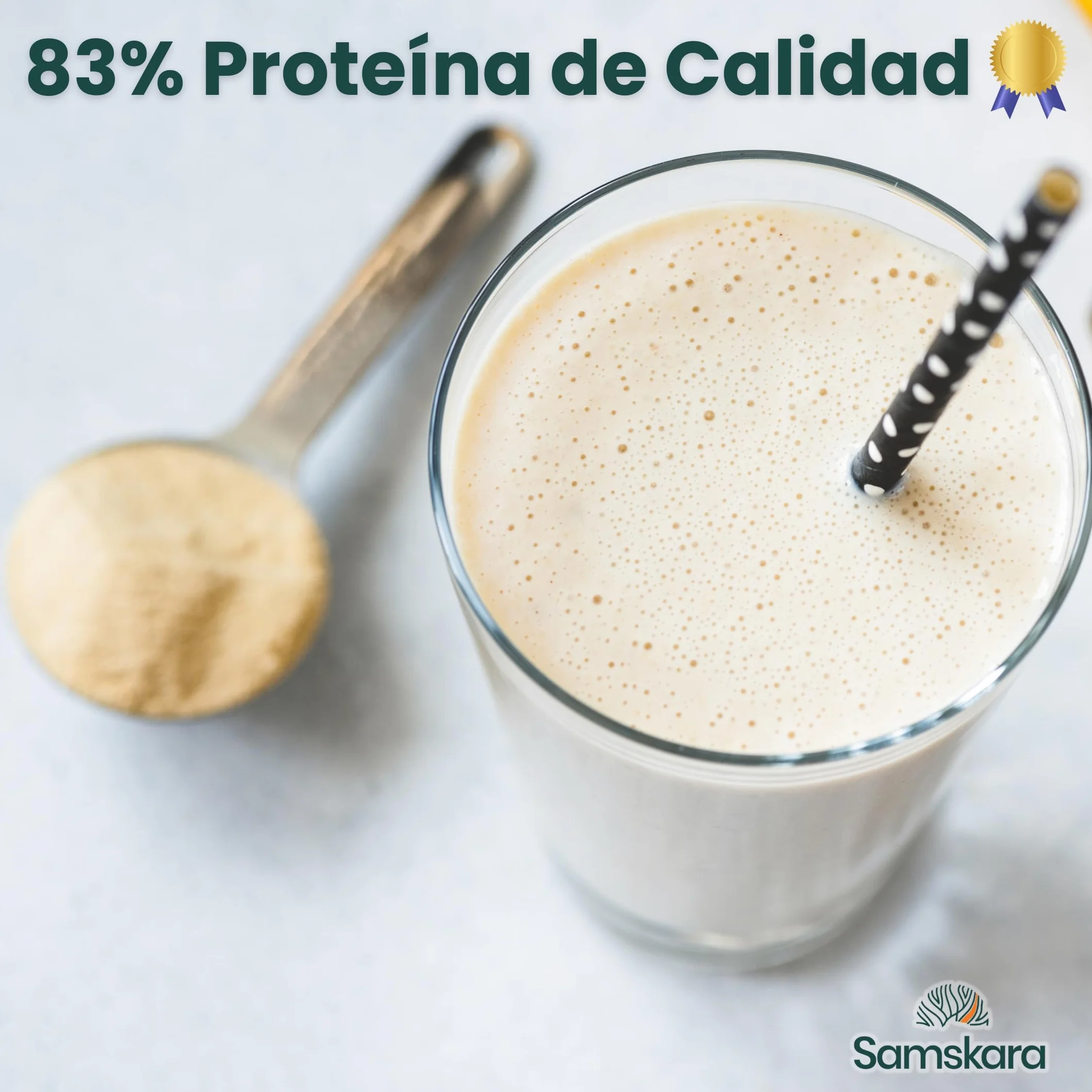 Proteina de Guisante BIO en Polvo 83% Fermentado Suave Sedoso 1kg