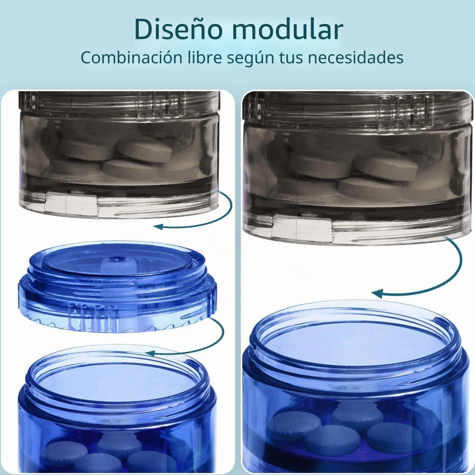 Organizador de Pastillas Semanal 7 Días, Pastillero Diario con 7 Compartimentos para Viaje Multicolor