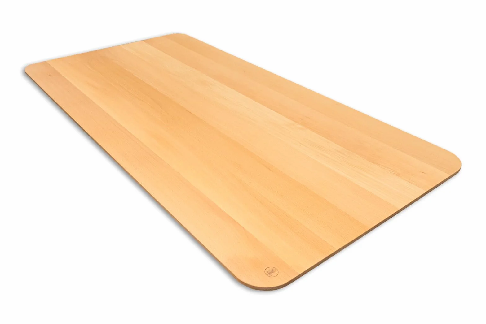 Tablero de escritorio de madera maciza de haya con borde suizo (60 x 120 cm)