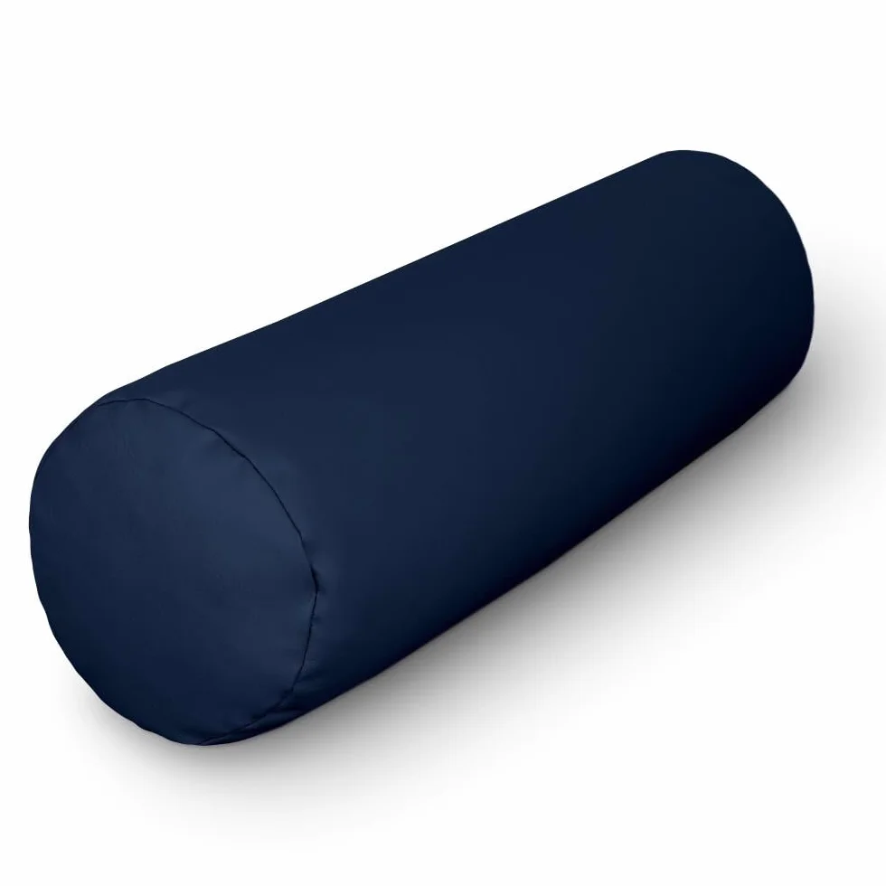 HAPPERS 2 Cojines cilíndricos de 50x15 en Polipiel Marino. Rollo Cervical para aliviar Dolor postural o Dormir
