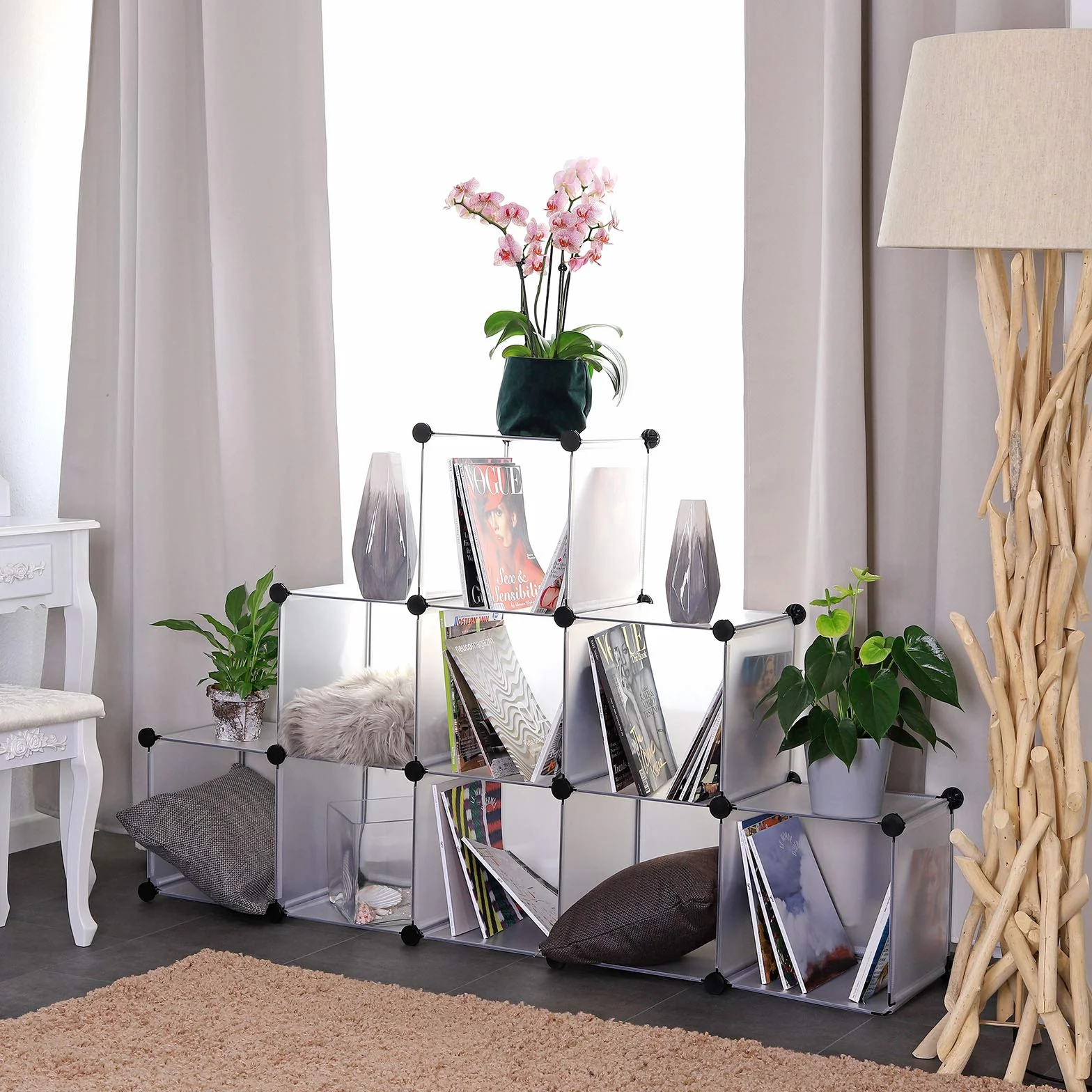 Tavora Modular Armario Estantería Zapatero 9 Compartimentos 30x30 cm