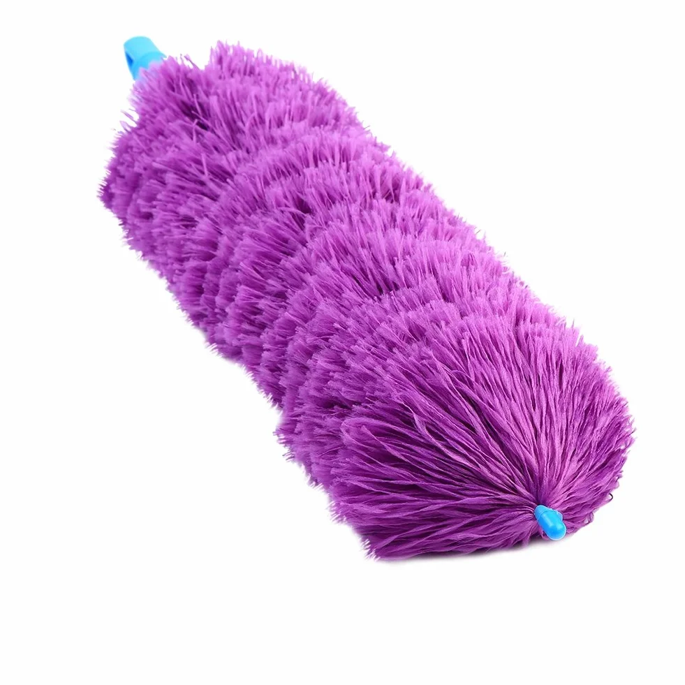 Plumero de Microfibra antiestático Herramienta de Limpieza Lavable，Plumero de telaraña Plumeros de Limpieza(Purple)