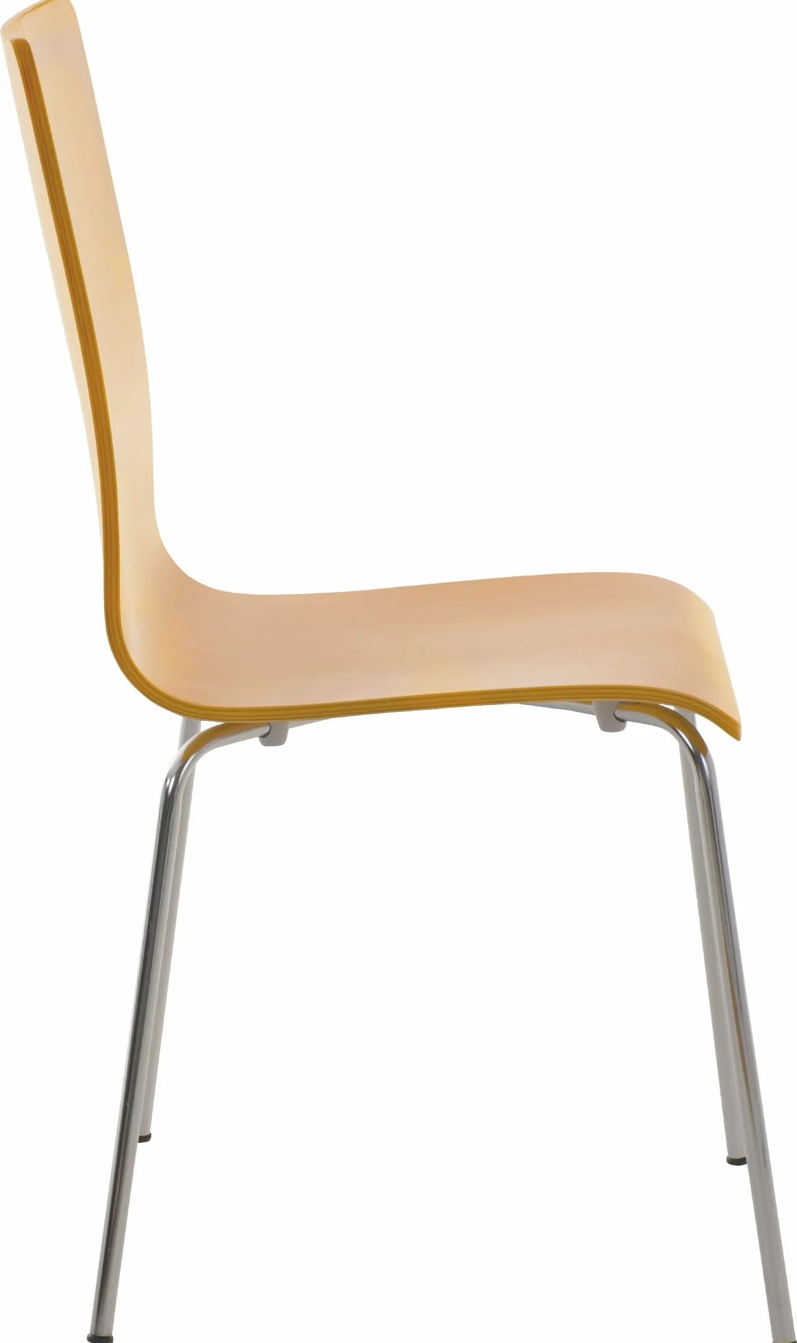 CLP Juego de 4 Sillas de Espera Pepe, Silla de Visitas con Asiento de Madera Ergonómico, Soporte Metálico, Color Natura