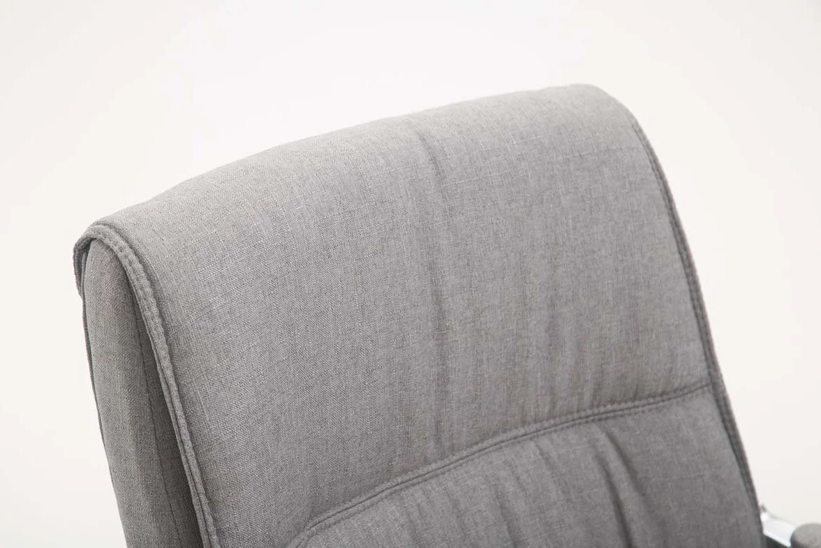 CLP Silla De Conferencia Anubis En Tela I Silla De Reunion En Estilo Cantiléver I Silla De Oficina Sin Ruedas & con Base De Metal, Color:Gris