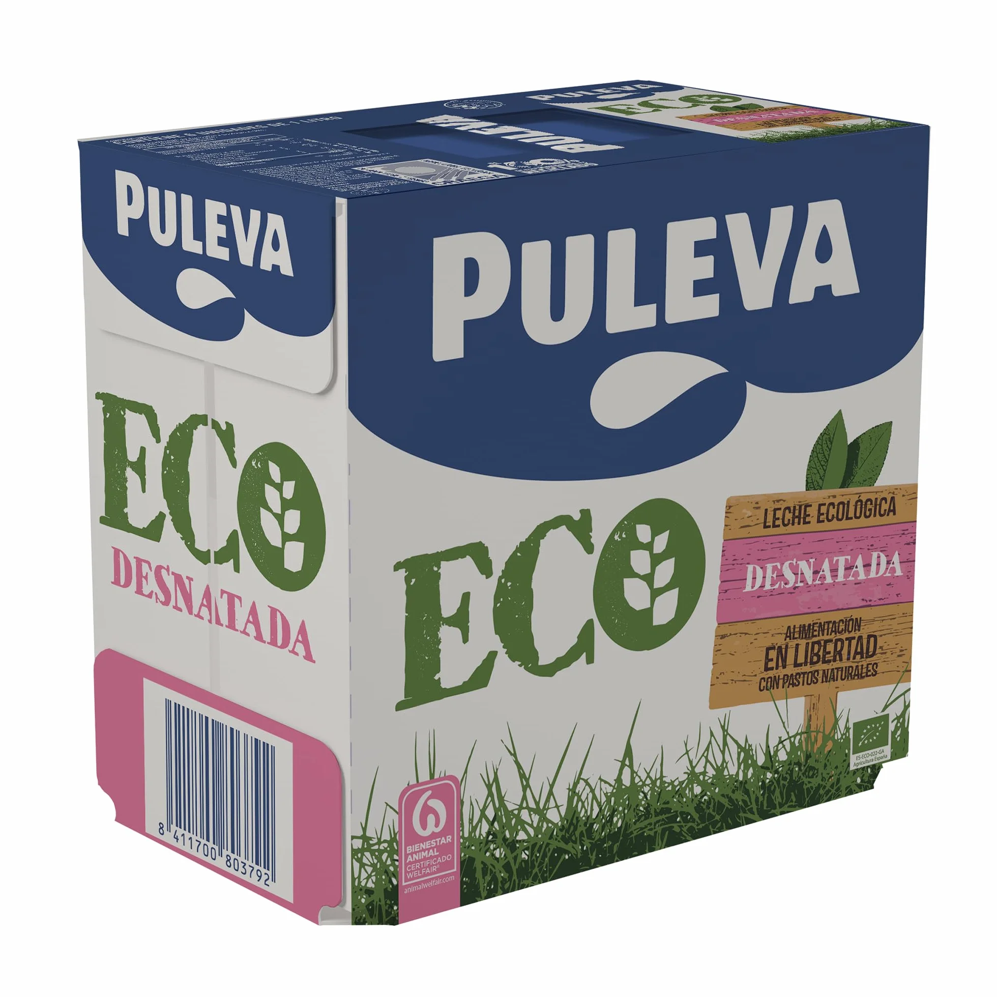 Puleva Leche ecológica Desnatada ECO brik 1L Caja 6 litros