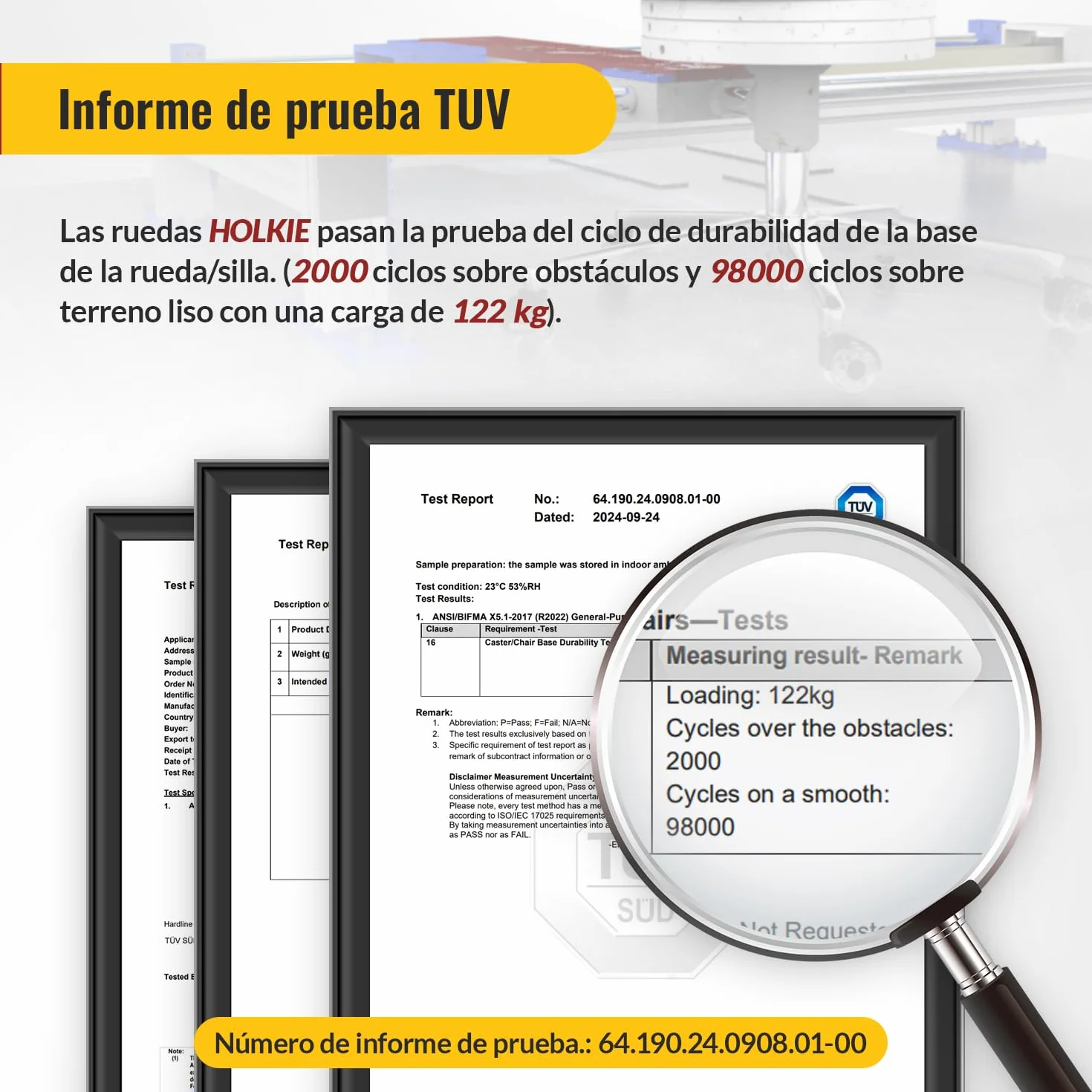 HOLKIE Ruedas Para Silla Oficina 11 x 22 mm Gris Juego de 5 Ruedas de Goma Suaves 360 Grados Rotación