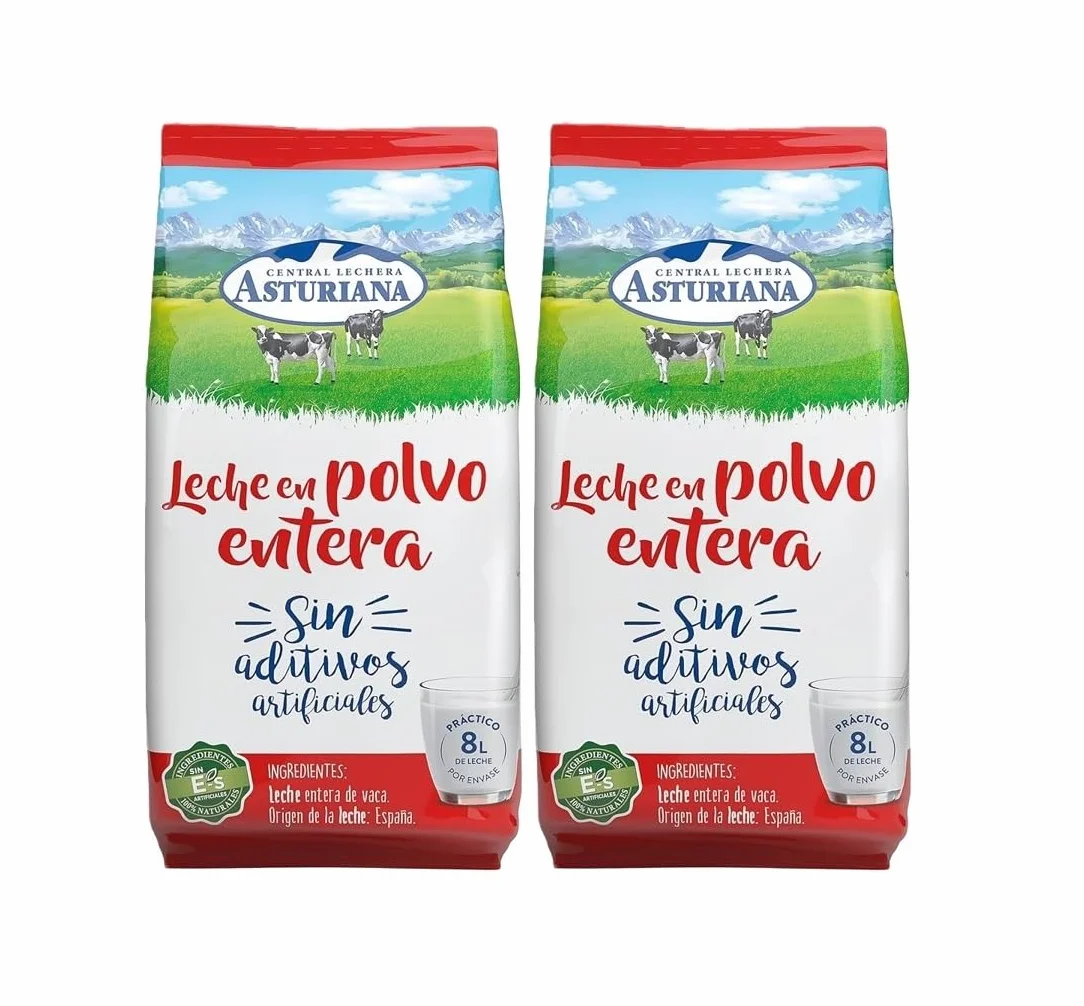 Central Lechera Asturiana Leche en Polvo Entera 1 kg Pack 2 Unidades