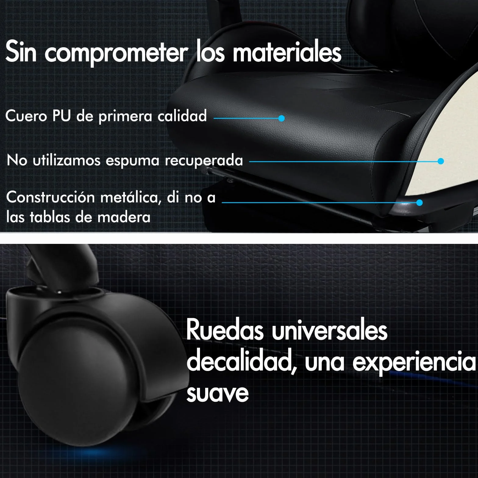 ALFORDSON Silla Gaming Escritorio con Masajeador, Silla Gamer Ergonómica Cojín Lumbar y Cervical, Reposapiés Retráctil, Ruedas Giratorias 360°, para Oficina, Videojuego, Ordenador, Cuero PU(Negra)