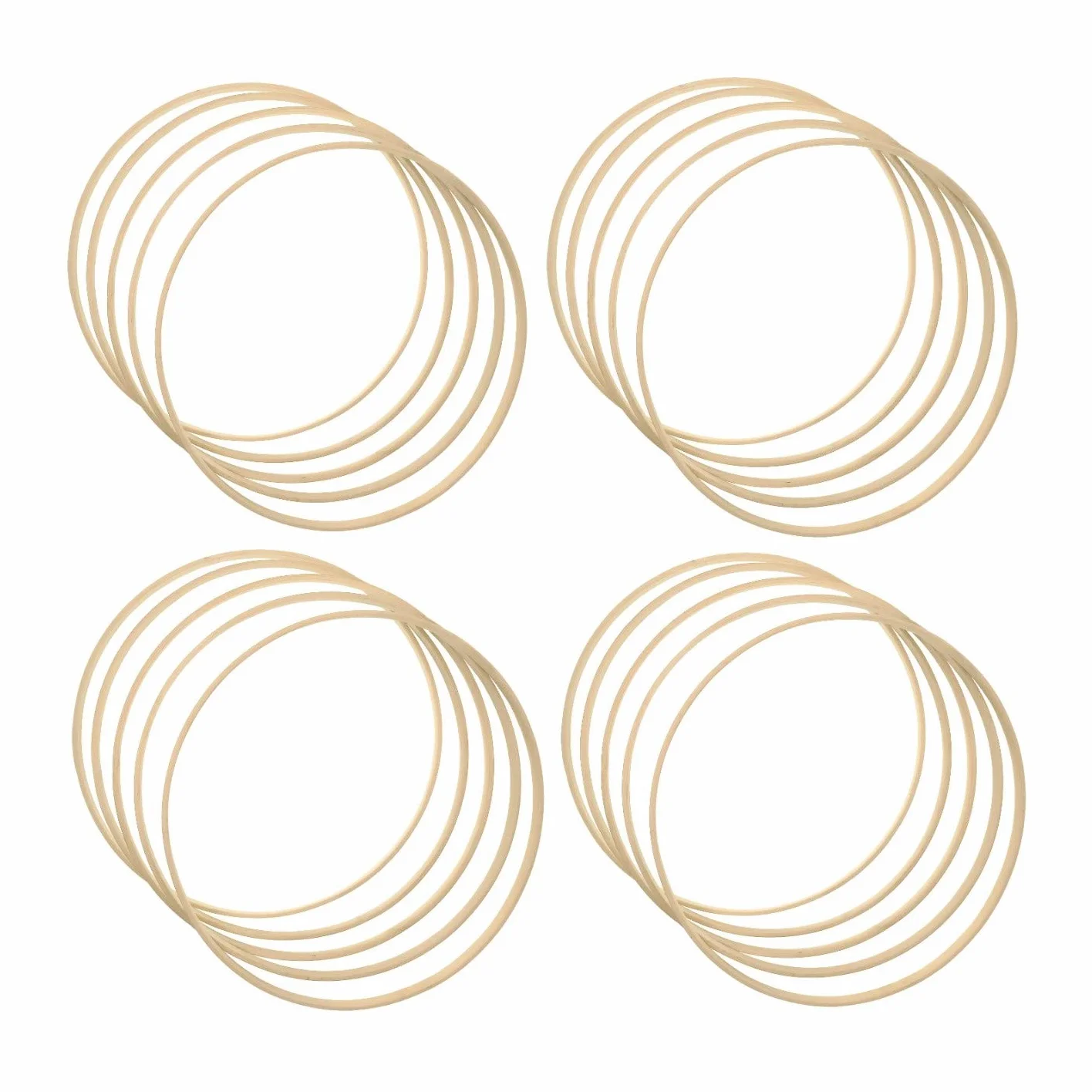 JZK Aros de Bambú y Madera para Macramé, Atrapasueños, Corona de Flores y Colgantes