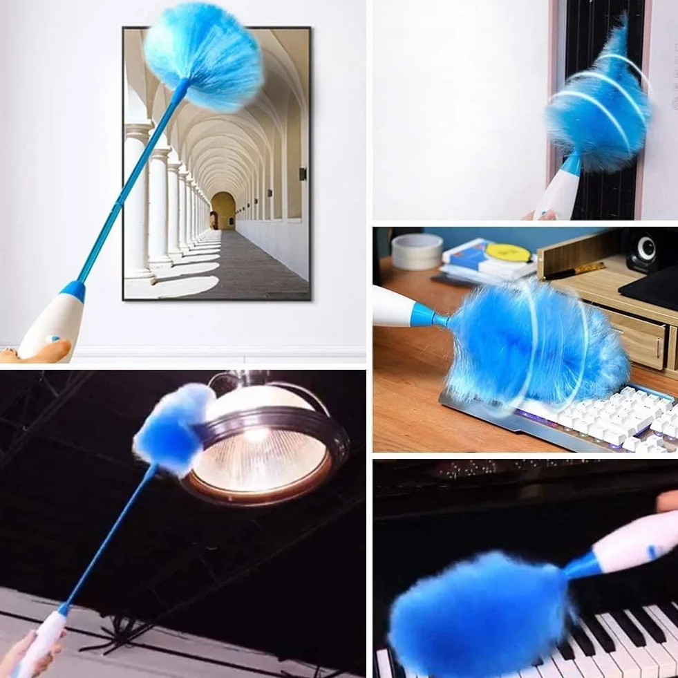 Tyenaza Plumero Eléctrico Plegable de 180°, Cepillo de Adsorción Automática Multifunción para Polvo, Herramienta de Limpieza Versátil para Persianas y Muebles, para Persianas, Superficies del Muebles