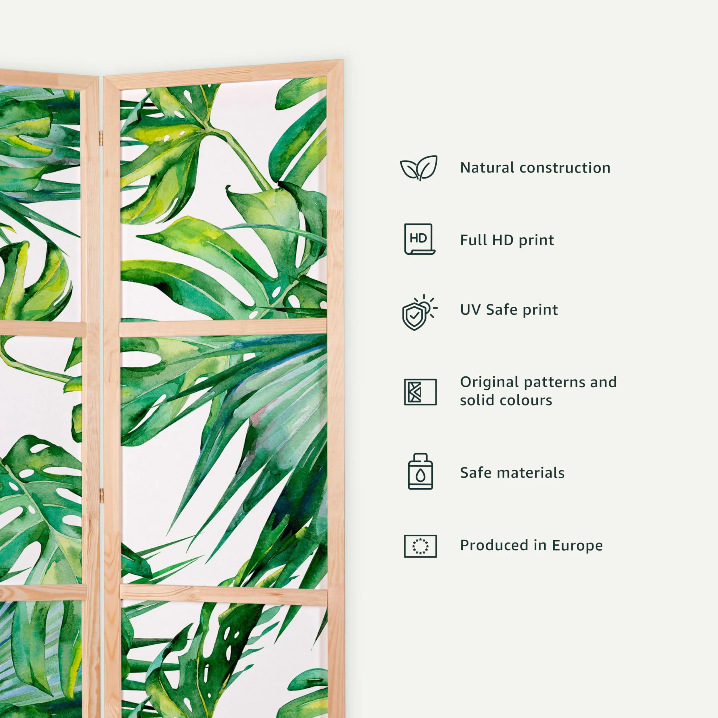 murando - Biombo Clásico XXL 225x171 cm - 5 Paneles Lienzo de Tejido no Tejido Tela sintética Separador Madera Design de Moda Hecho a Mano Deco Home Office Japón p-A-0009-z-c