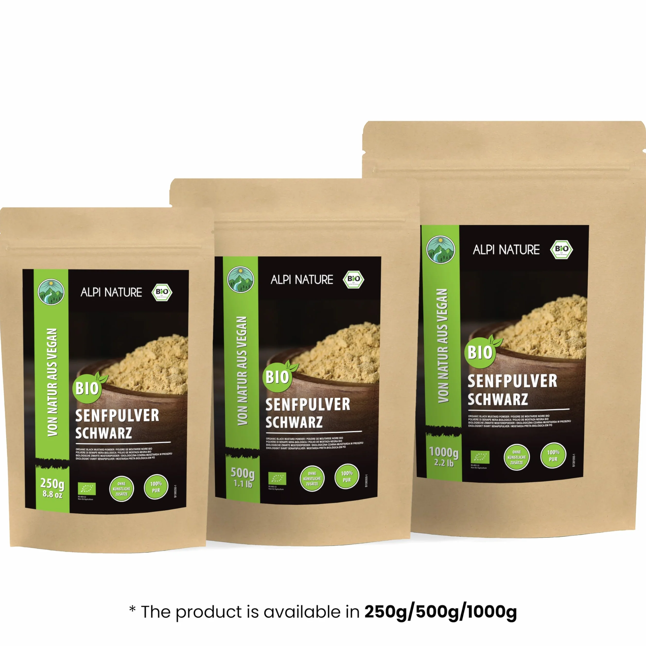 Alpi Nature Mostaza Orgánica en Polvo Negra y Marrón 250g