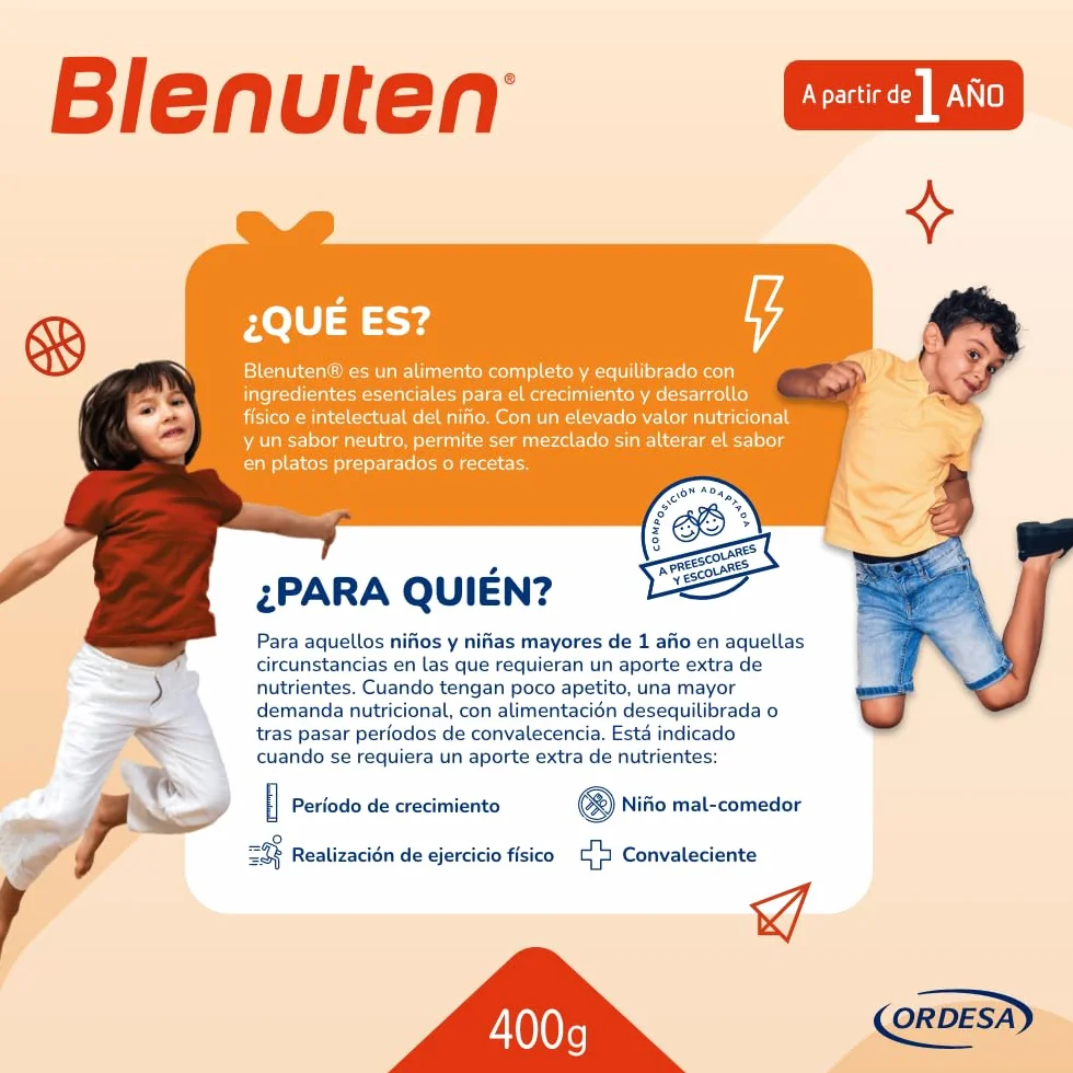 Neutro 0% Azúcar 400g Suplemento Alimenticio Para Niños con Vitaminas y Minerales