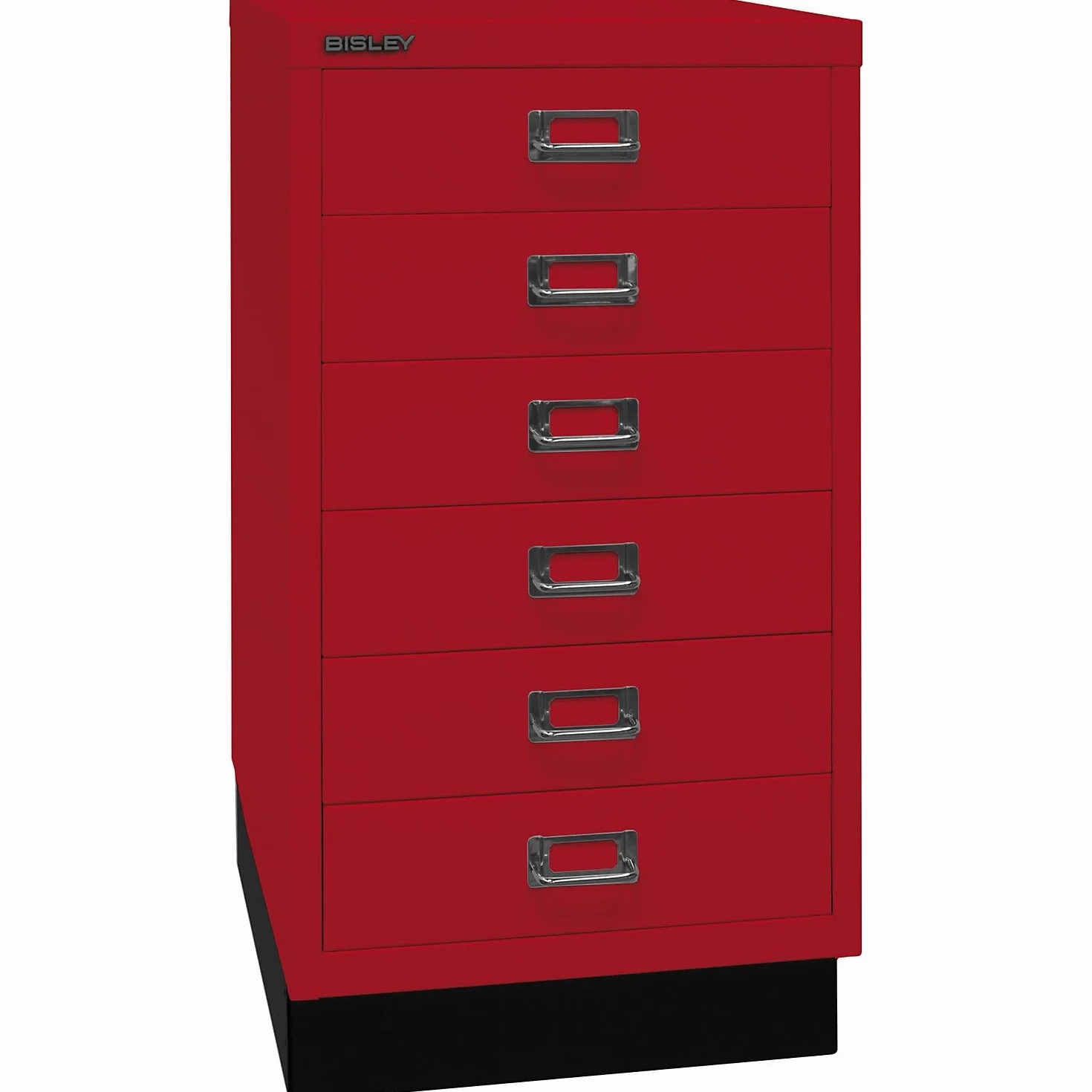 BISLEY | Serie 39 MultiDrawer™ | con zócalo | DIN A3 | 6 cajones | Rojo Cardenal | Negro.