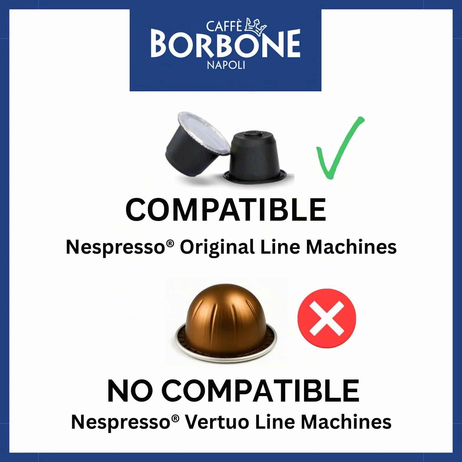 Caffè Borbone Respresso Mezcla de Café Azul 100 Cápsulas Compatibles Nespresso