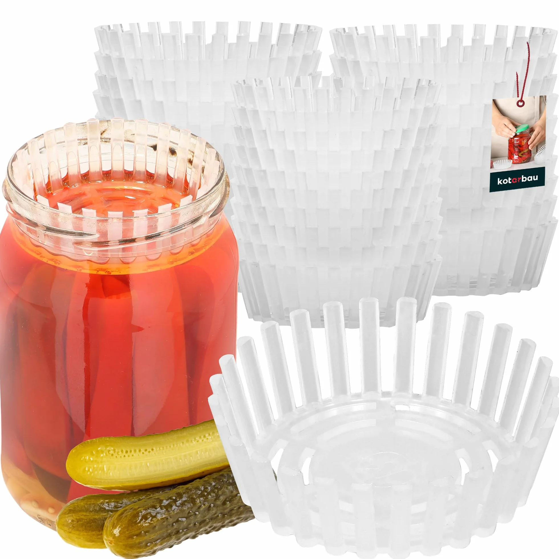 KOTARBAU® Set de 30 Unidades Pesos de Fermentación - Rejilla de Fermentación para Tarros - Polipropileno - 100 mm - Transparente - Accesorio para Conservas