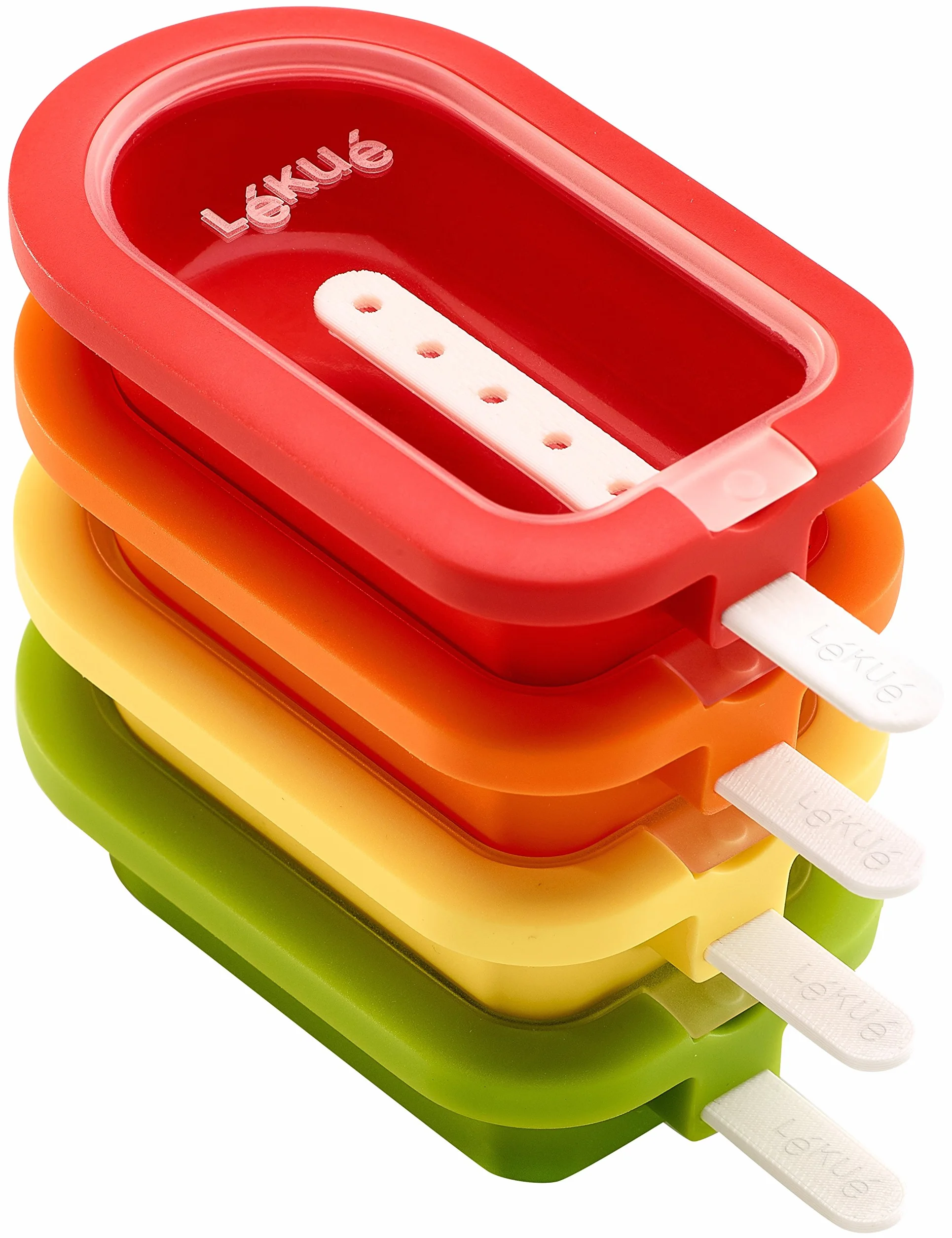 Lékué Kit 4 Moldes Mini Polo apilable, silicona platino Multicolor 60 ml