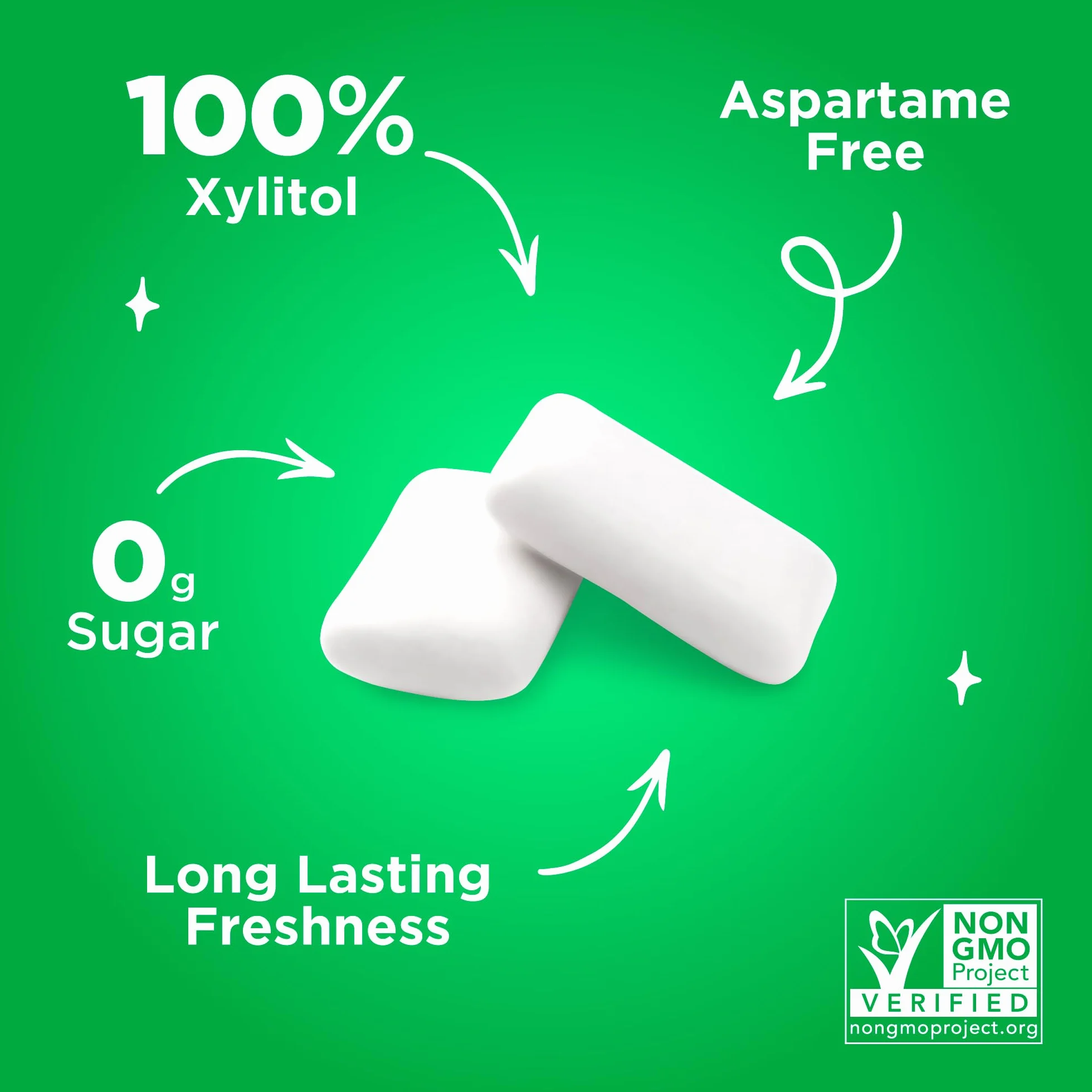 PUR Gum Chicle Sin Azúcar 100% Xilitol Vegano Sin Gluten Apto Para Diabéticos Sabor Natural Spearmint 55 Piezas