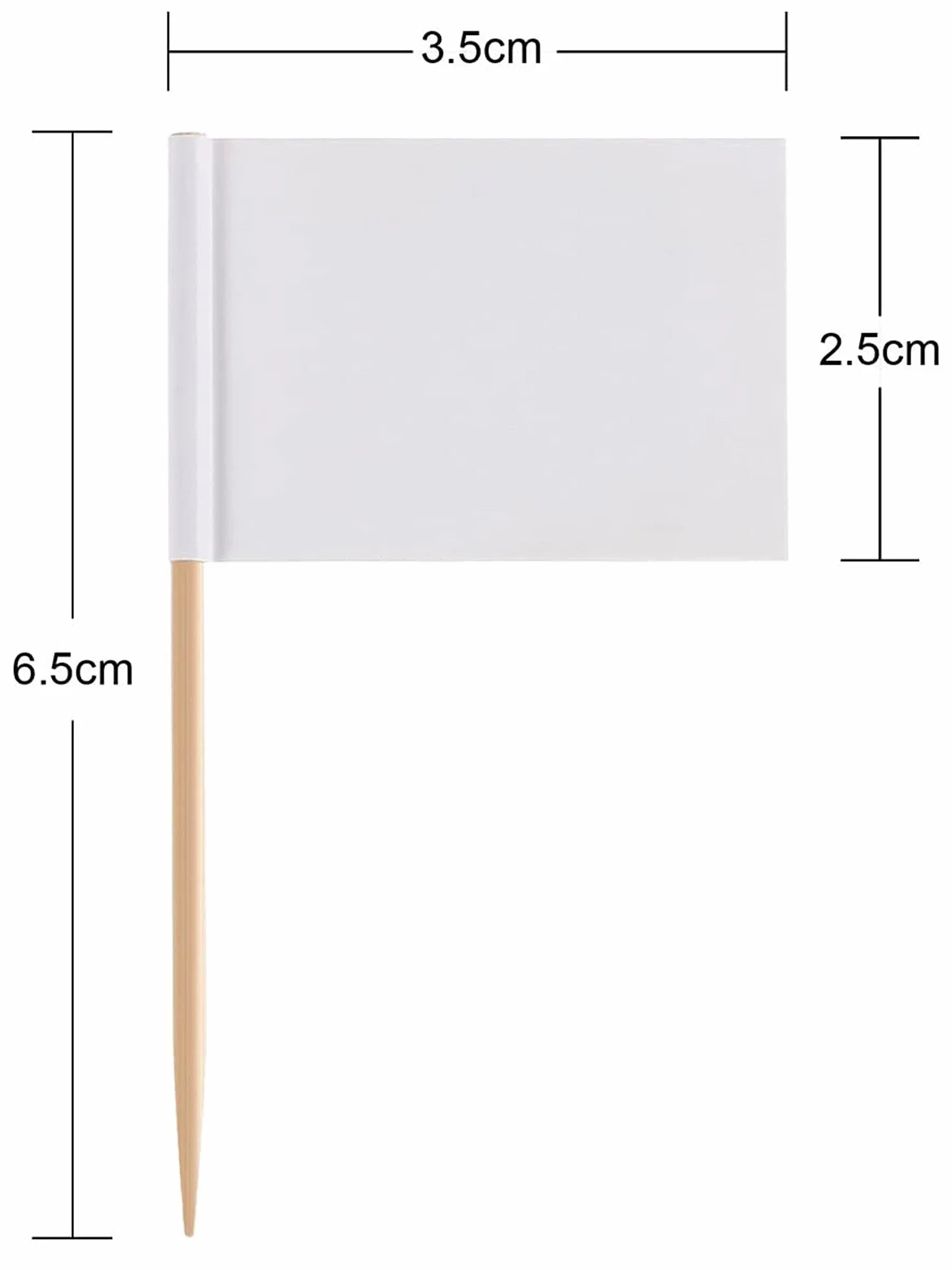 Banderas de Etiquetas Blancas con Palillos para Queso Pastel Fiesta Aperitivos (100)