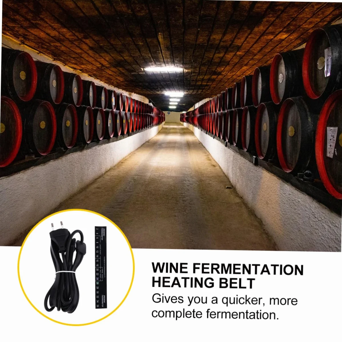Ipetboom Cinturón Calefactor Duradero de Silicona Negro para Fermentación de Cerveza y Acelera la Fermentación Enchufe EU en Fermentadores y Levaduras