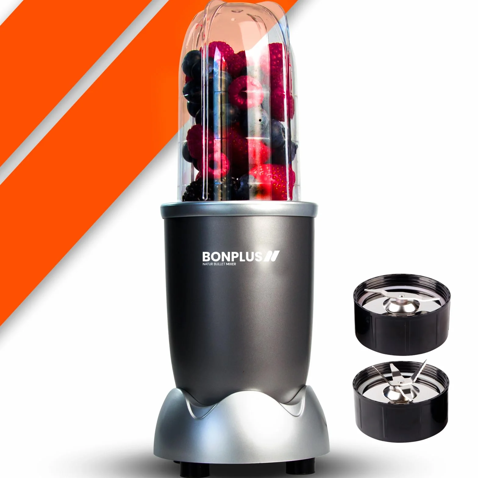 Batidora Multifunción | Natur Bullet | Batidora de Mano | Mini Batidora | Batidora para Batidos, Smoothies, Zumos, Salsas | 400W | 2 Tipos de Cuchilla | Pack Completo | Cocina