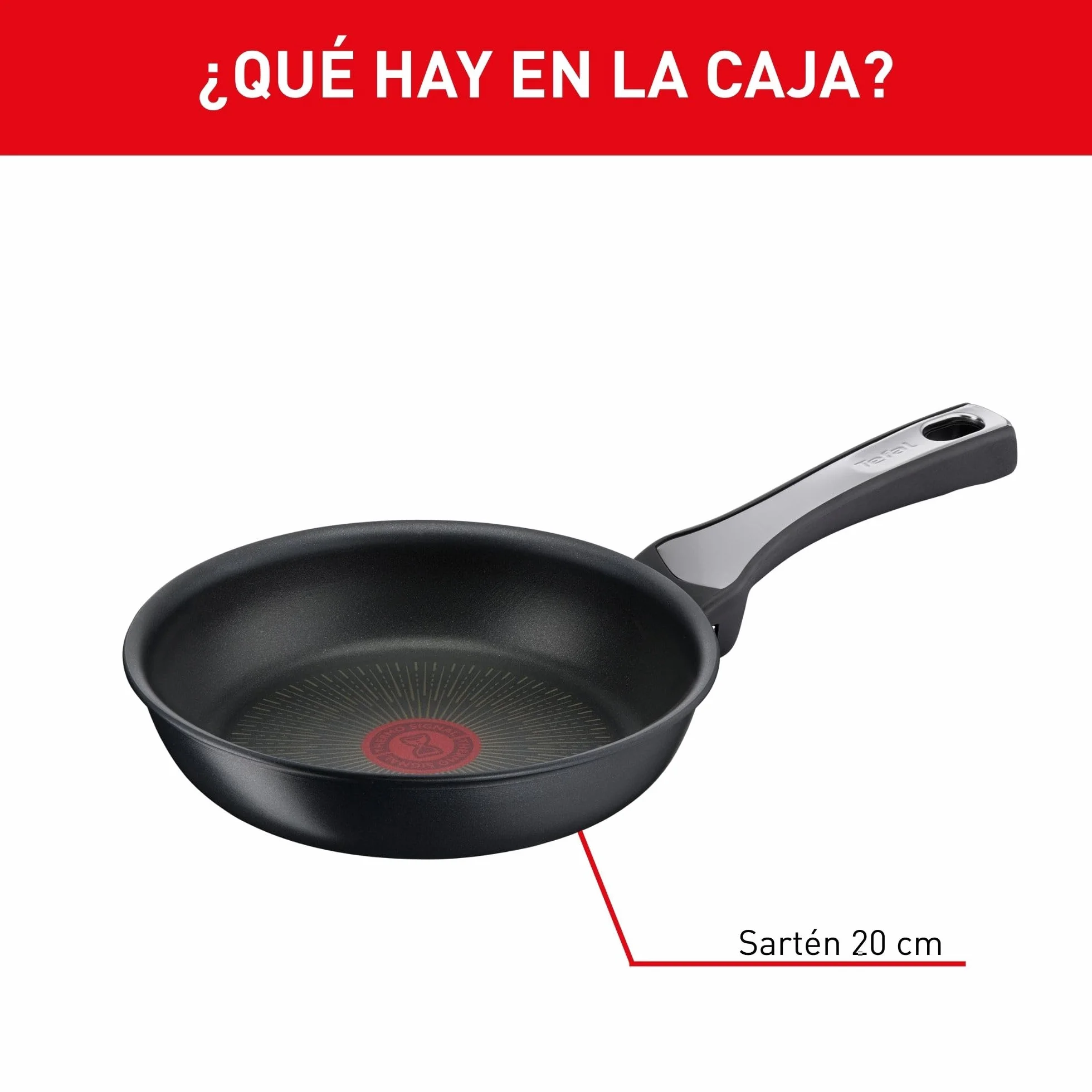 Tefal Unlimited On Sartén 20 cm Antiadherente Titanio Inducción Thermo-signal