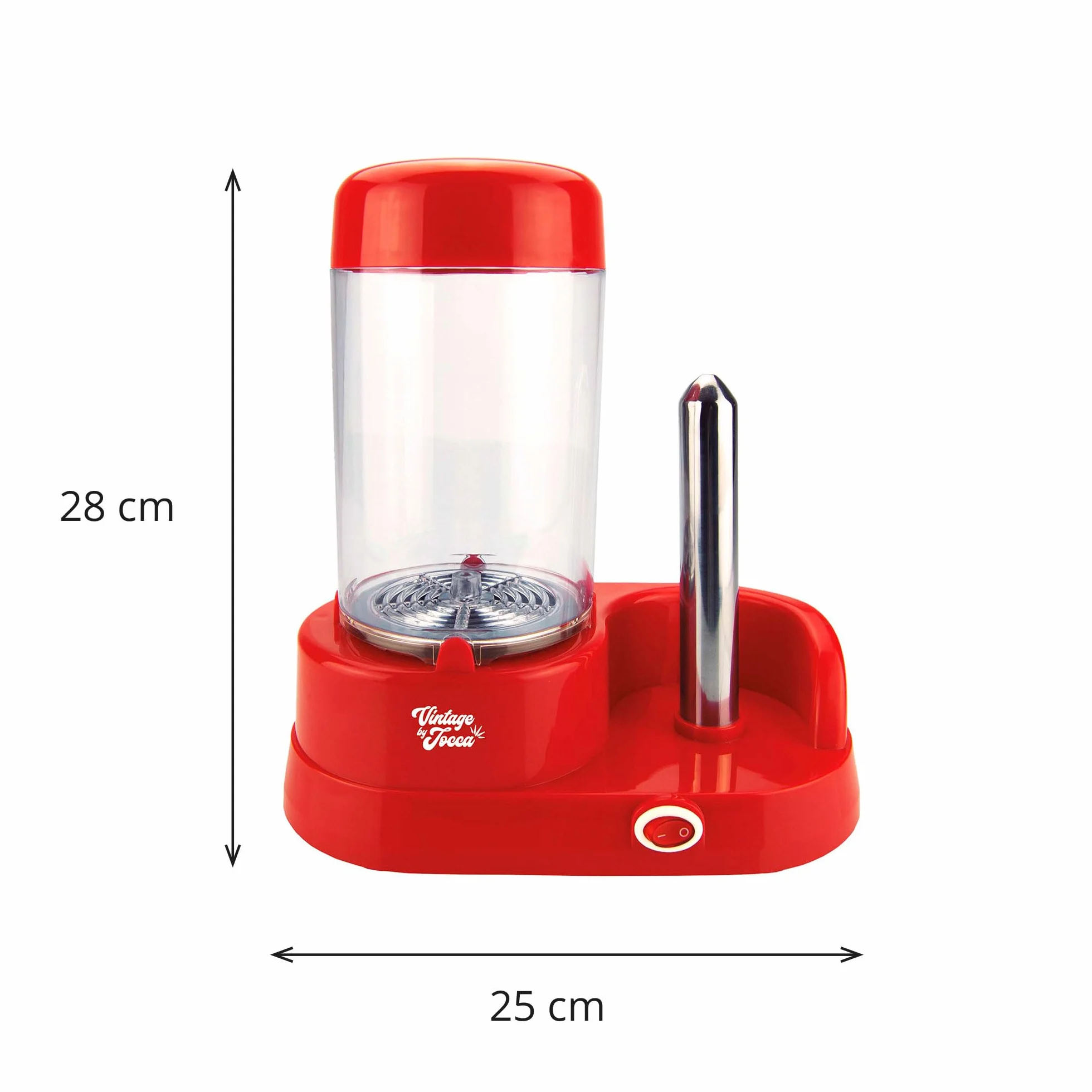 Jocca - Máquina de Perritos Calientes con Display, 350W, Capacidad 6 Salchichas, Barra de Acero Inoxidable, Rojo