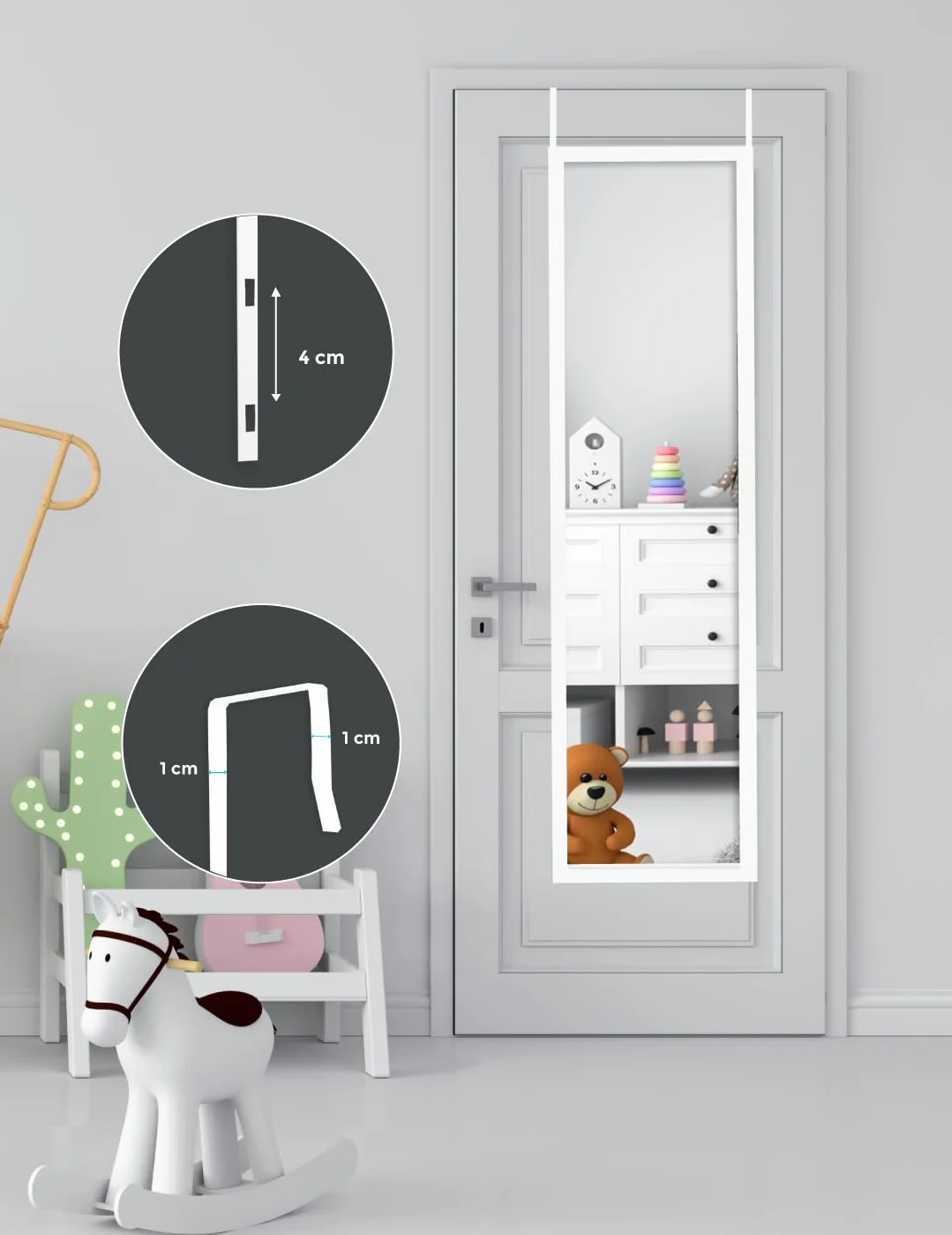 CHELY INTERMARKET MOD19300 Lustro Drzwiowe Białe 30x120cm Minimalistyczne