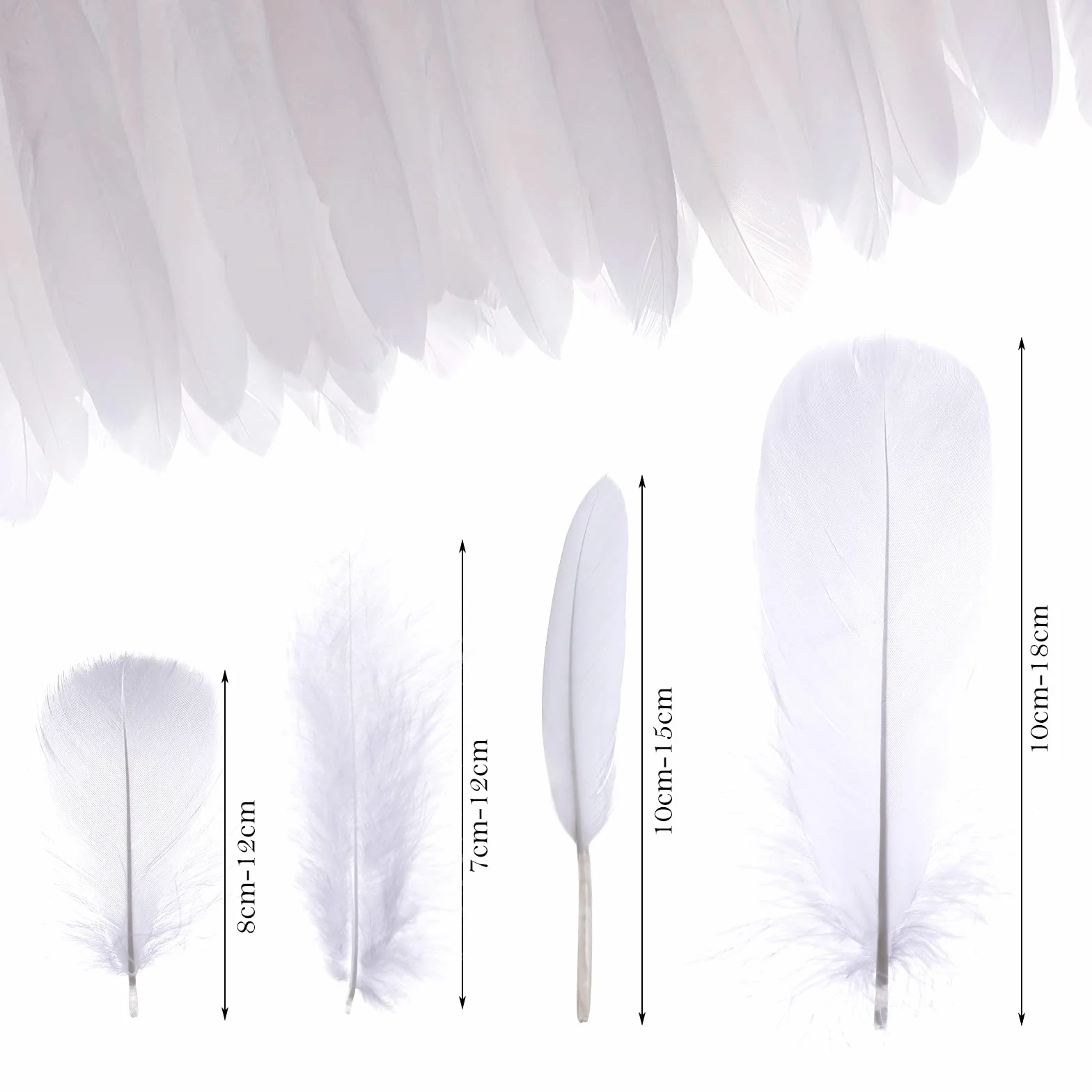 MWOOT 4 Estilos Surtidos de Plumas Artesanales (Blanco)