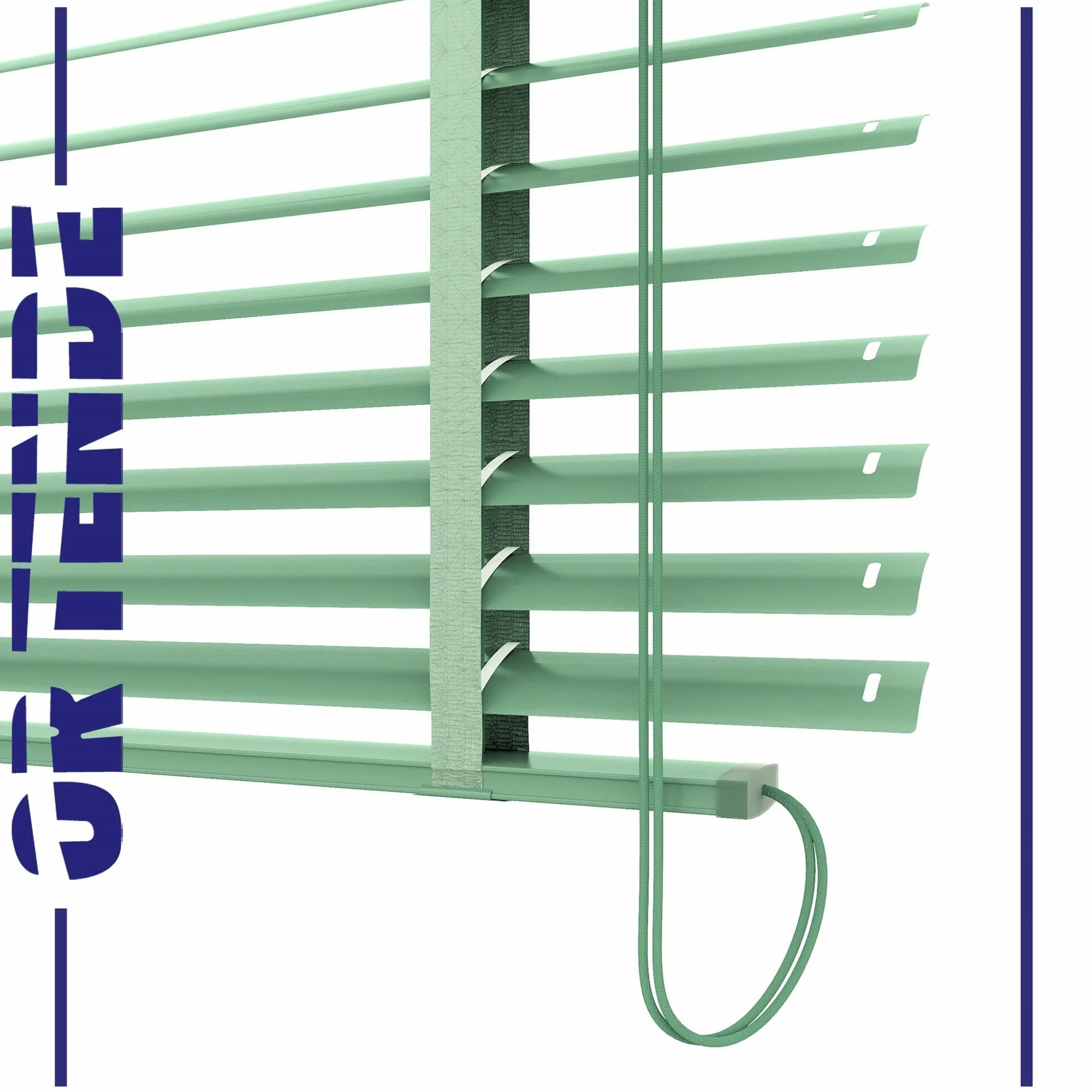 OR TENDE - Persiana veneciana de 50 mm, 140 x 140 cm, personalizada, con cinta de plástico para exterior, fácil montaje, fabricada en Italia