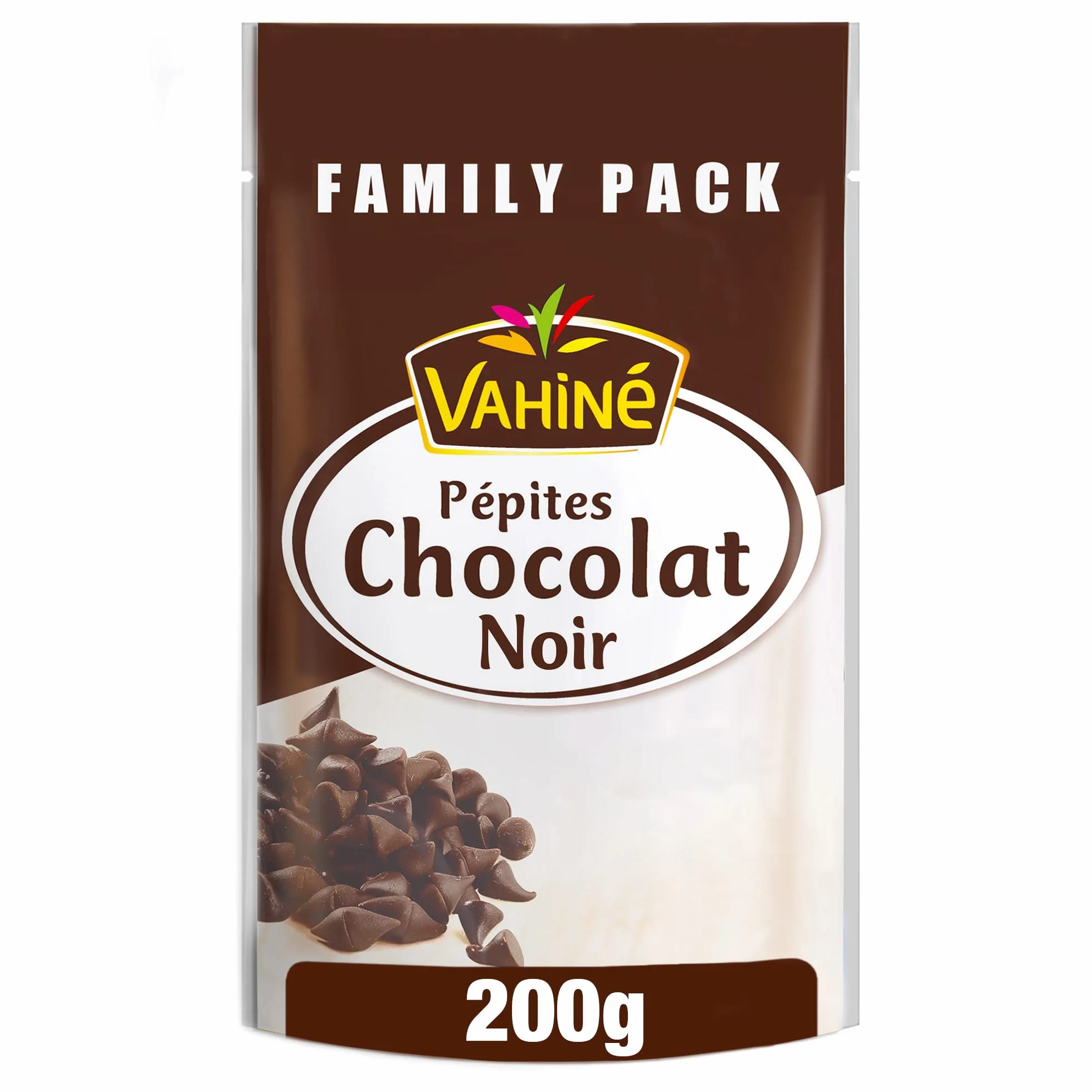 VAHINÉ Pastilla de chocolate negro 200 g formato familiar original de Côte d'Ivoire para postres