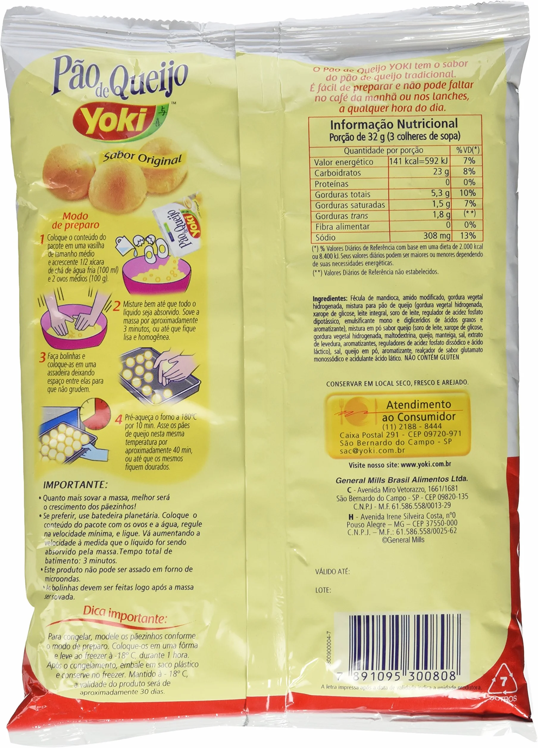 Yoki Cheese Bread Mix Pão de Queijo 8.8oz (200g) Pack of 4 Gluten Free