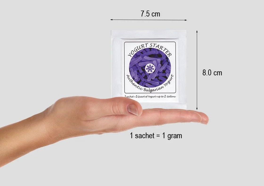 Fermento para Yogur Búlgaro Auténtico – Paquete de 3 Bolsitas de Cultivo Congelado-seco