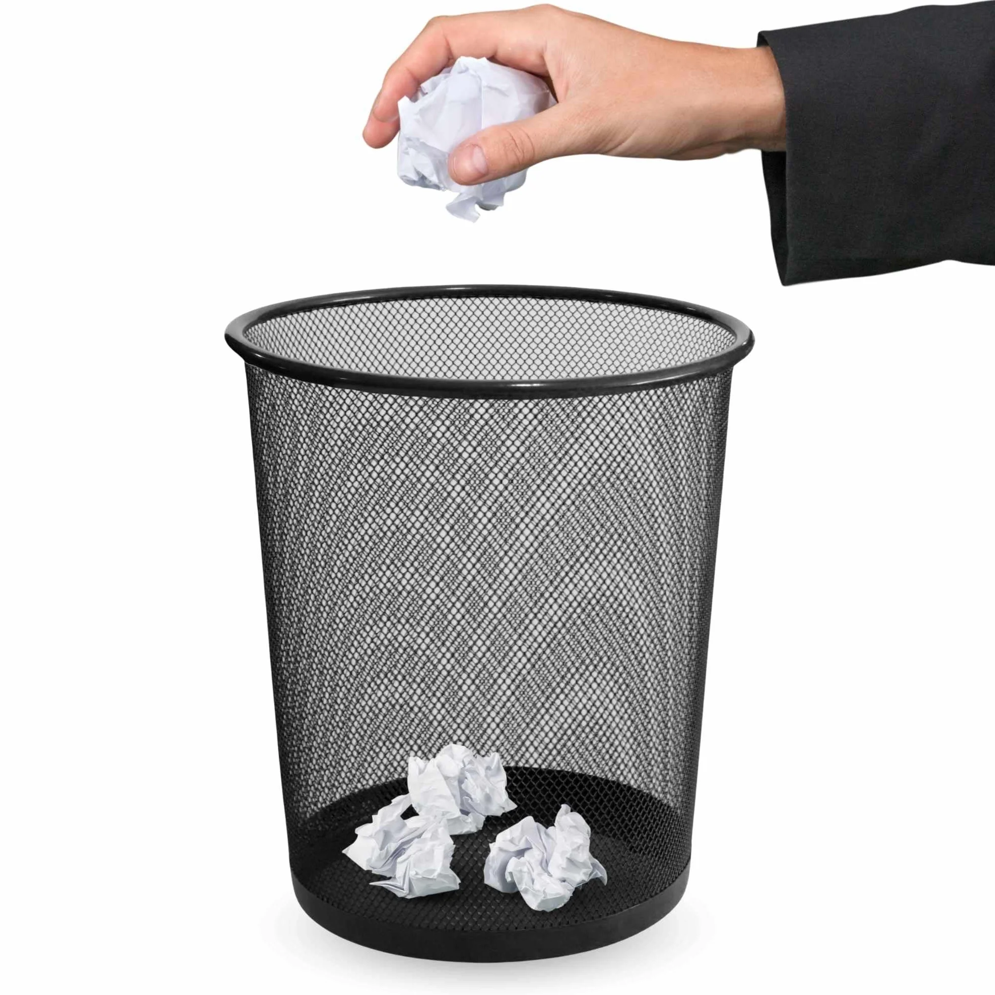 TECHZOCO Papelera Malla Metalica 12 Litros Negro 26.5 cm Alto