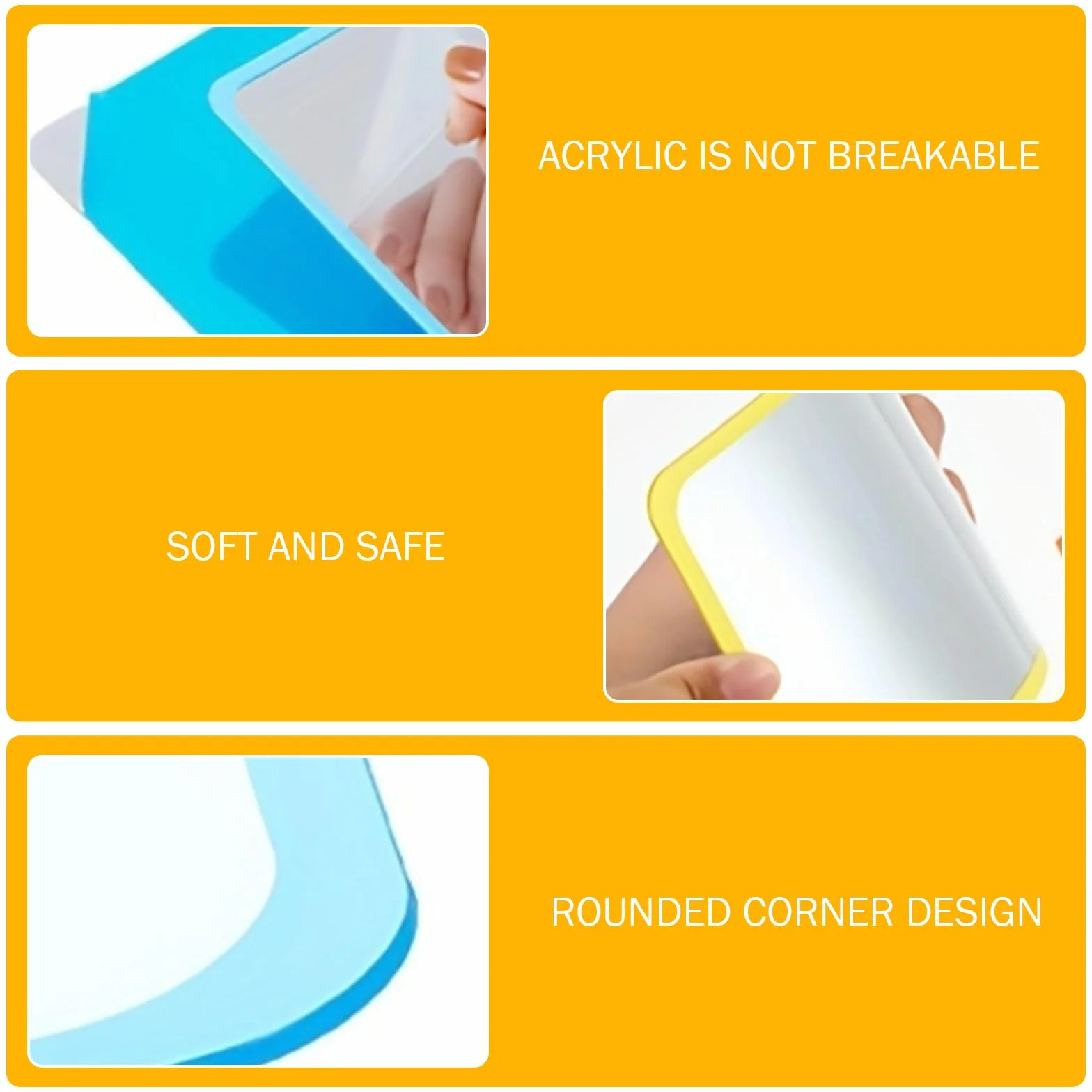 Espejo para niños, Espejo pequeño de 5 uds, acrílico irrompible de 6x4 Pulgadas, Ideal para el hogar, la Escuela, plástico