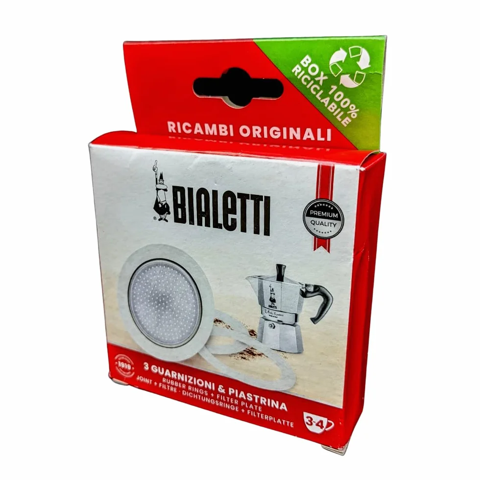 Bialetti guarnizioni gomma filtro moka 3 tazze
