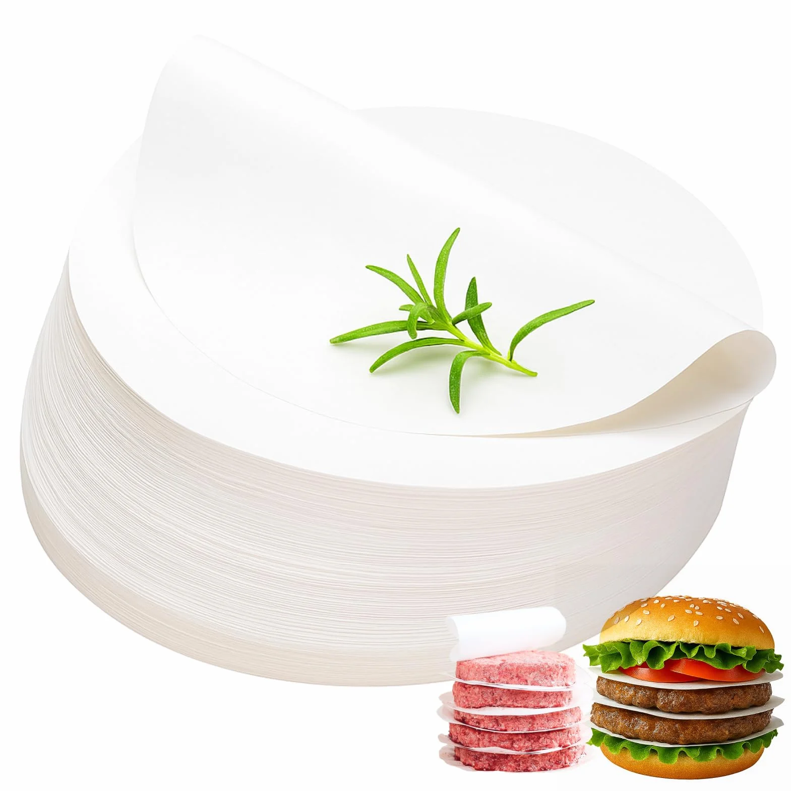 1000pcs papel hamburguesa redondo 11cm, papel antiadherente separador hamburguesas smash burger separadores (1000, 11cm)