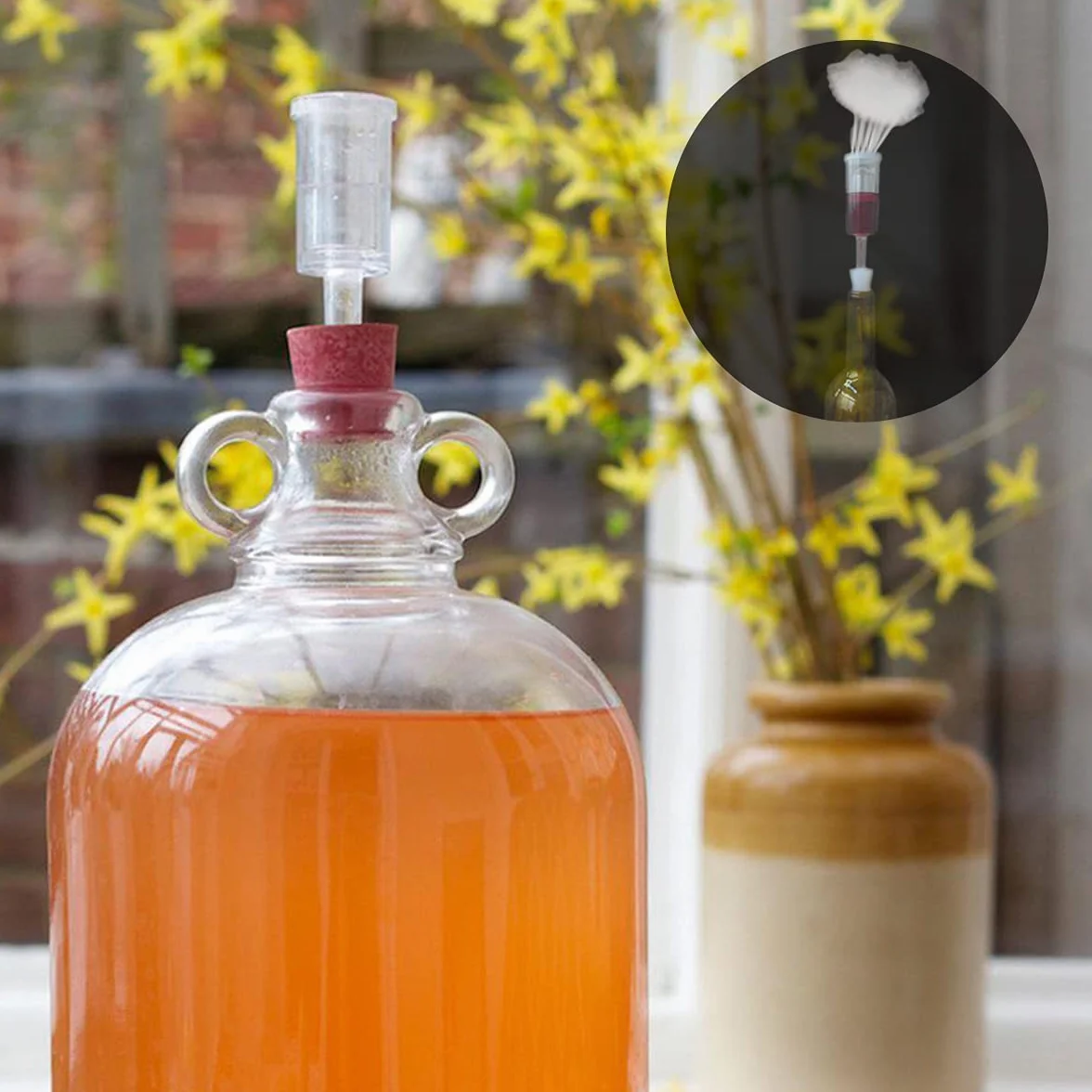 3 Piezas Fermentación Airlock,Esclusas de Aire y Arandelas de Silicona,Válvula Fermentación Plástico,Fermentador de Aire para Fabricar Cerveza Vino