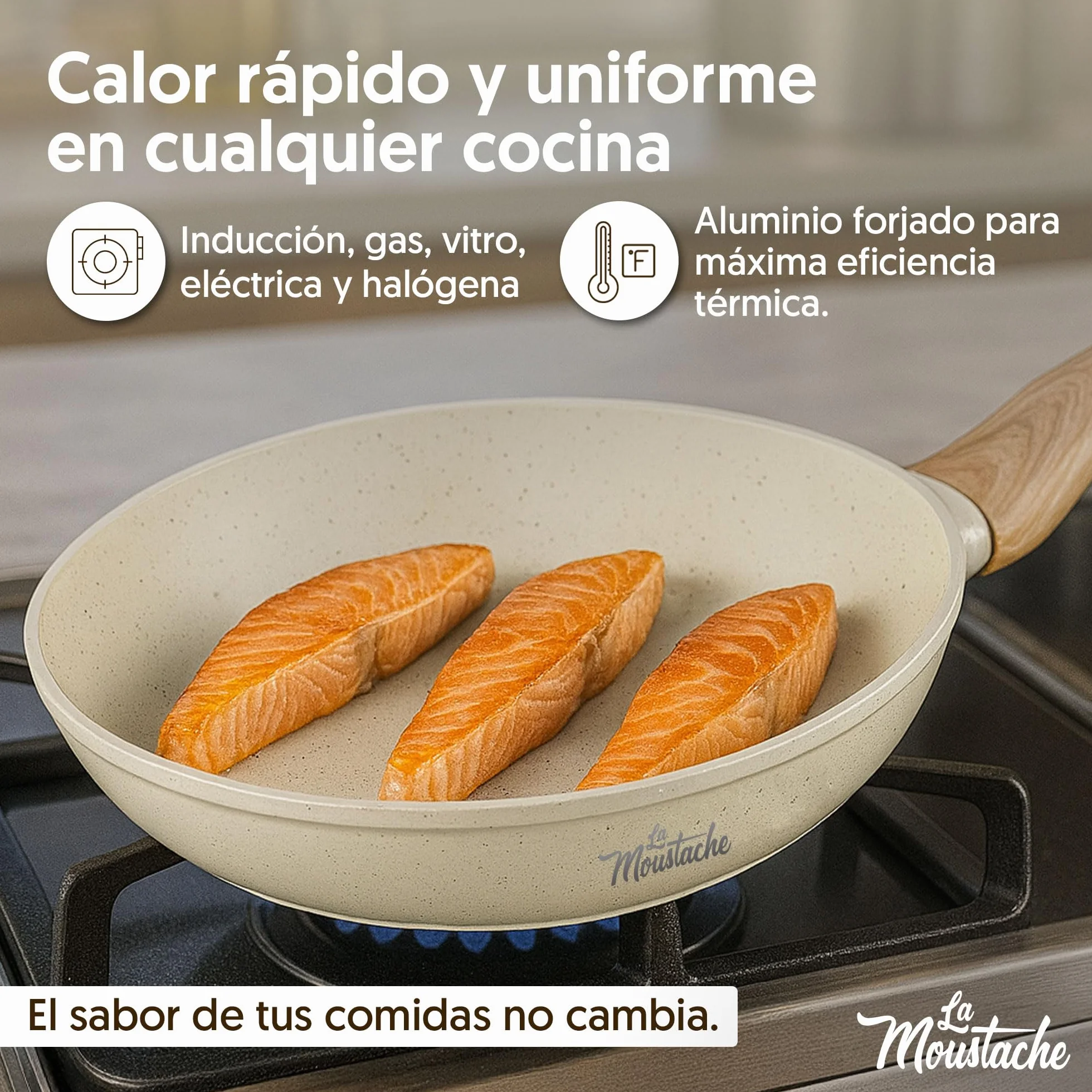 Juego de Ollas y Sartenes de Aluminio Antiadherente 14 Piezas sin PFOA PFOS para Inducción
