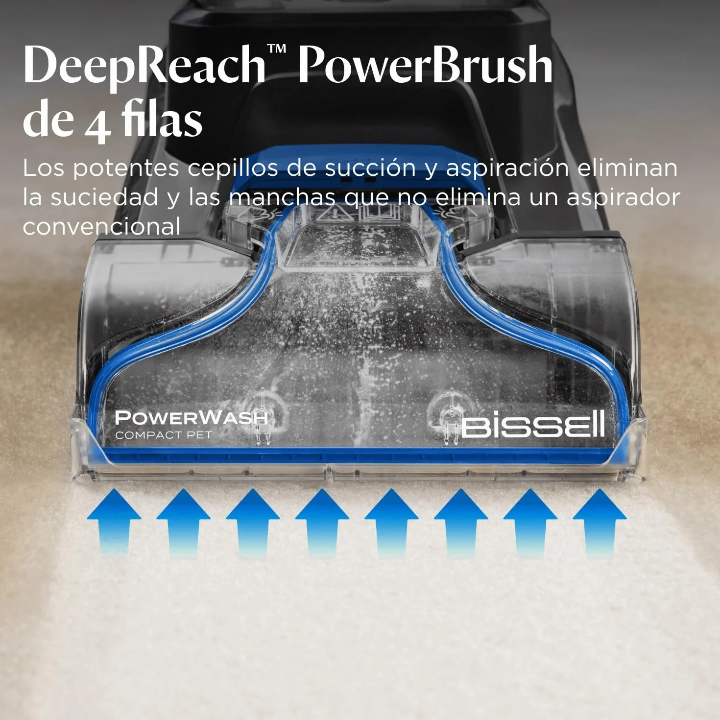 BISSELL PowerWash Compact Pet, Aspiradora de Agua Tapicería y Alfombras Compacto, Manchas y Olores Mascotas, Lava aspiradora Multisuperficie, Accesorios Desmontables, 600W, Portable, con Cable, 4058N