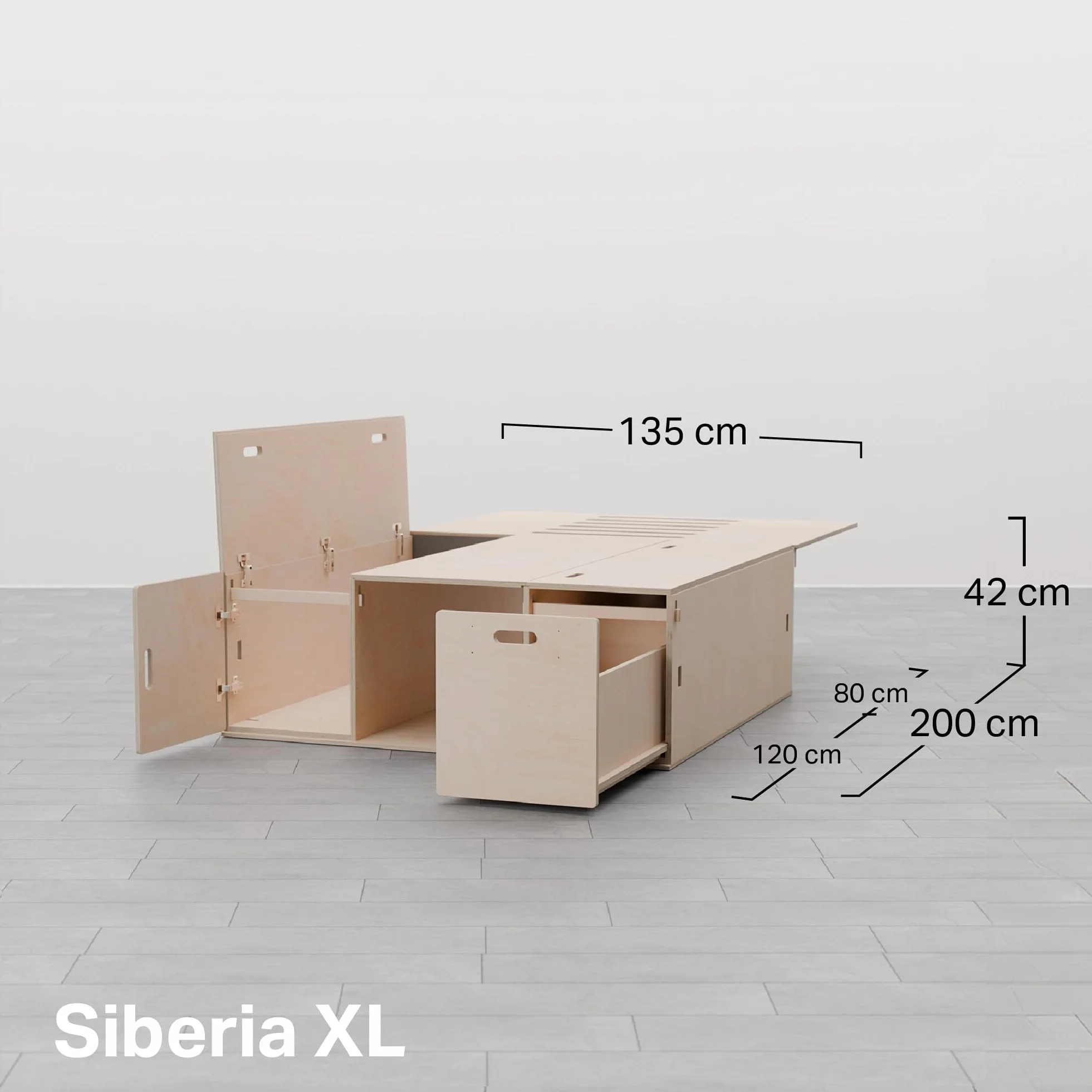 Kit Camper Siberia XL Dos Baúles, Mesa y Cama Extensible 200x135x42cm - No Necesita Homologar